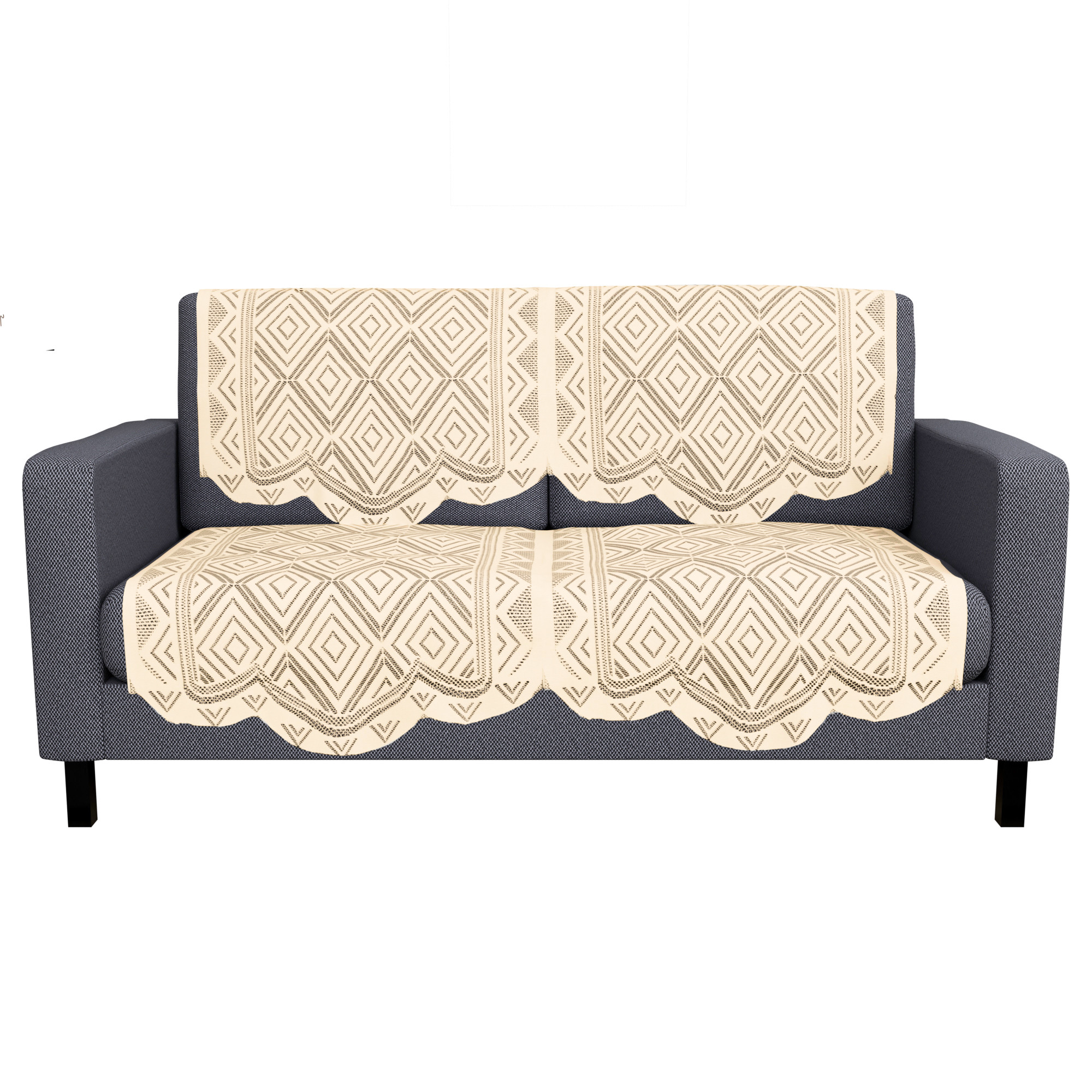 Kuber Industries  Stylish  Durable Cotton Sofa Covers   Washable Sofa ProtectorMat  Slipcover for Hall Living Room  Office  Square - Cream