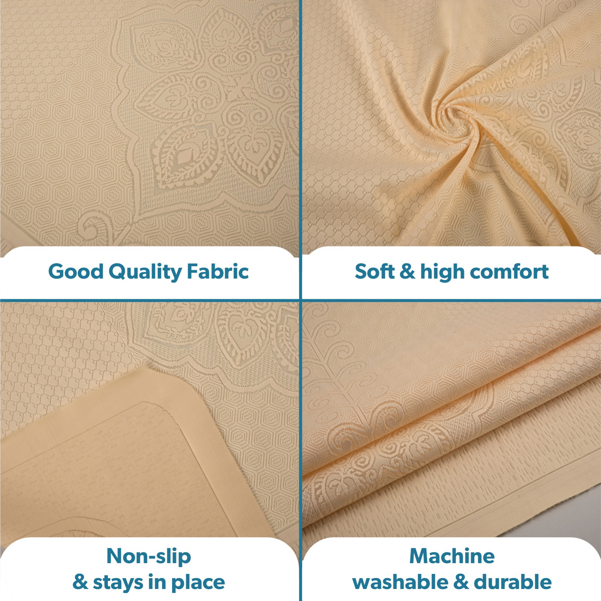 Kuber Industries  Stylish  Durable Cotton Sofa Covers   Washable Sofa ProtectorMat  Slipcover for Hall Living Room  Office  Plain Maple Flower - Golden