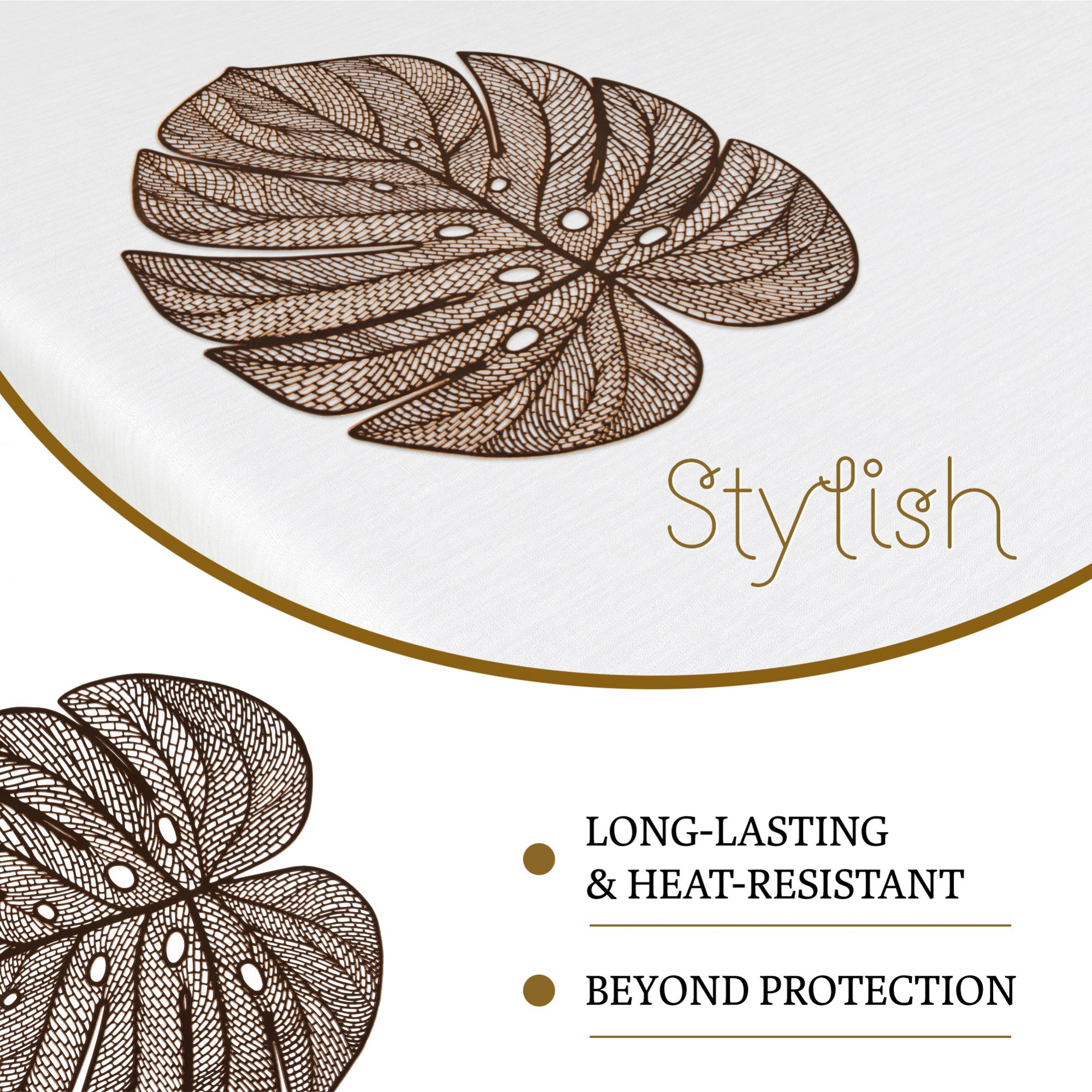 Kuber Industries  Table Mats  Square Placemat for Dining Table  Placemats for Cakes  Desserts  Leather Kitchen Placemat  Tableware Dcor  Big Patta  Copper