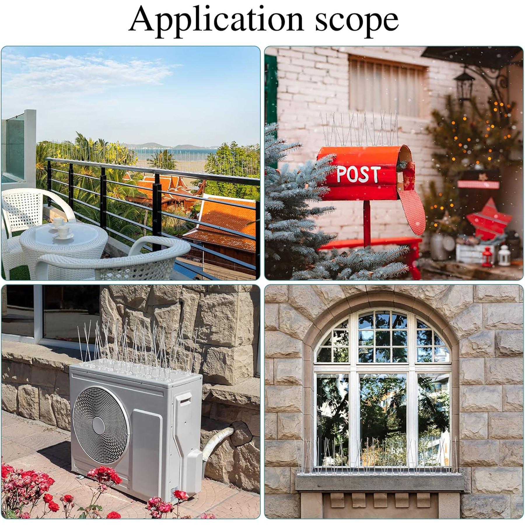 Kuber Industries  Transparent Bird Spikes For Pigeon Control  Plastic Weather Resistant Anti-Pigeon Spikes For ACWindow  Outdoor Balcony