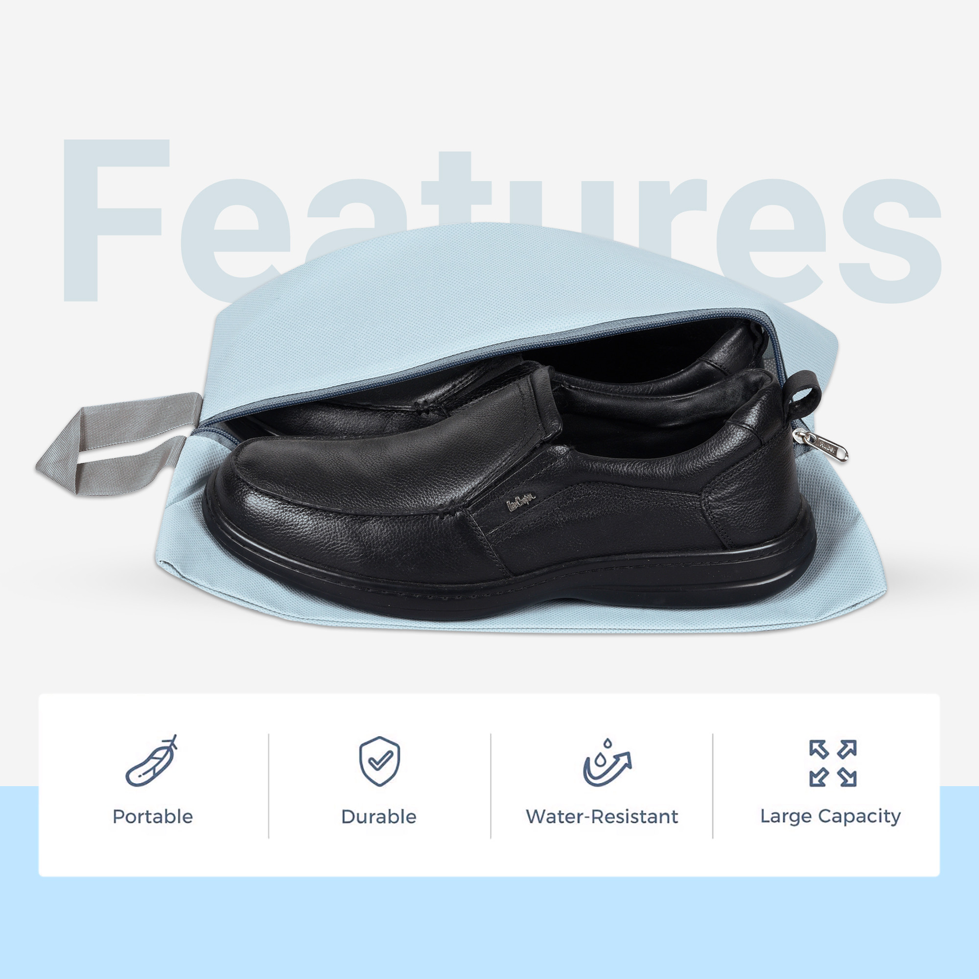 Kuber Industries  Travel Organizer  Travel Shoe Carrying Bag  Toiletry Pouch with Chain  Shoe Cover for Travel-Hiking-Adventure  Multipurpose Storage Organizer Bag  Grey