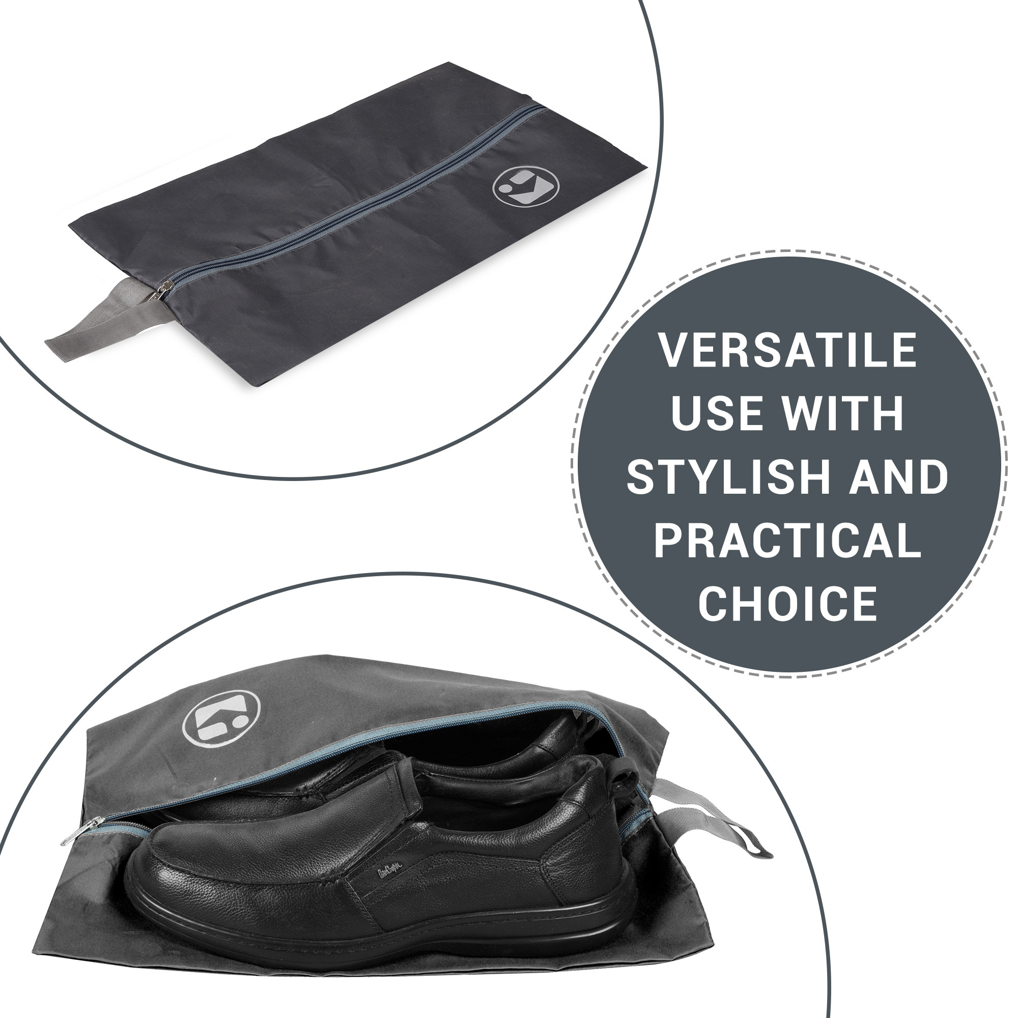 Kuber Industries  Travel Organizer  Travel Shoe Carrying Bag  Toiletry Pouch with Zipper  Shoe Cover for Travel-Hiking-Adventure  Multipurpose Storage Organizer Bag  Gray