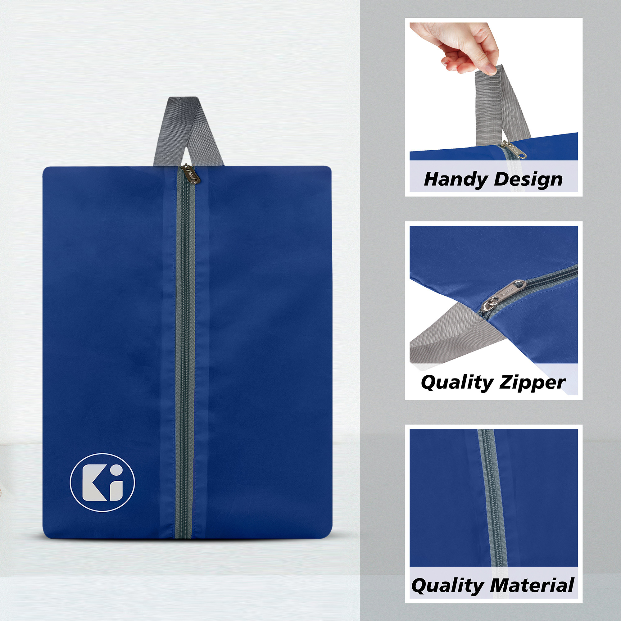 Kuber Industries  Travel Organizer  Travel Shoe Carrying Bag  Toiletry Pouch with Zipper  Shoe Cover for Travel-Hiking-Adventure  Multipurpose Storage Organizer Bag  Royal Blue