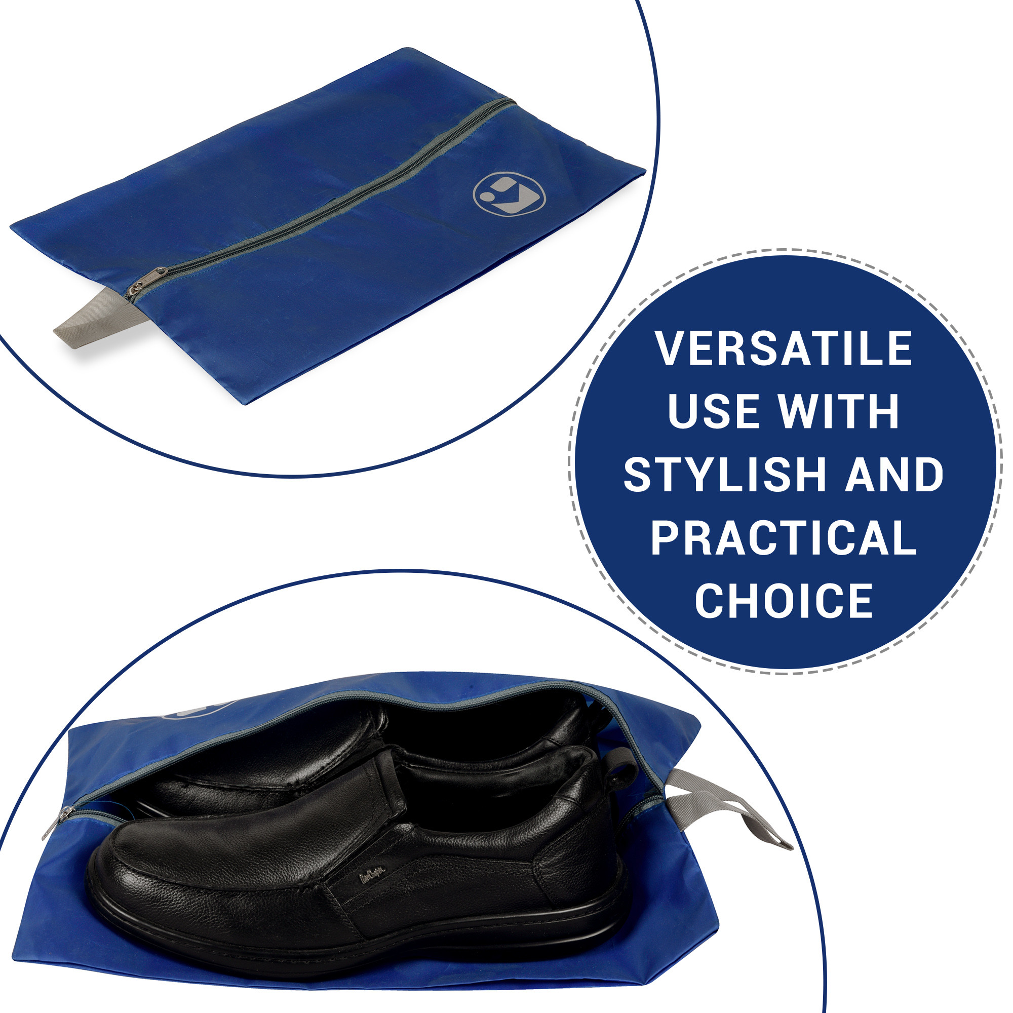 Kuber Industries  Travel Organizer  Travel Shoe Carrying Bag  Toiletry Pouch with Zipper  Shoe Cover for Travel-Hiking-Adventure  Multipurpose Storage Organizer Bag  Royal Blue