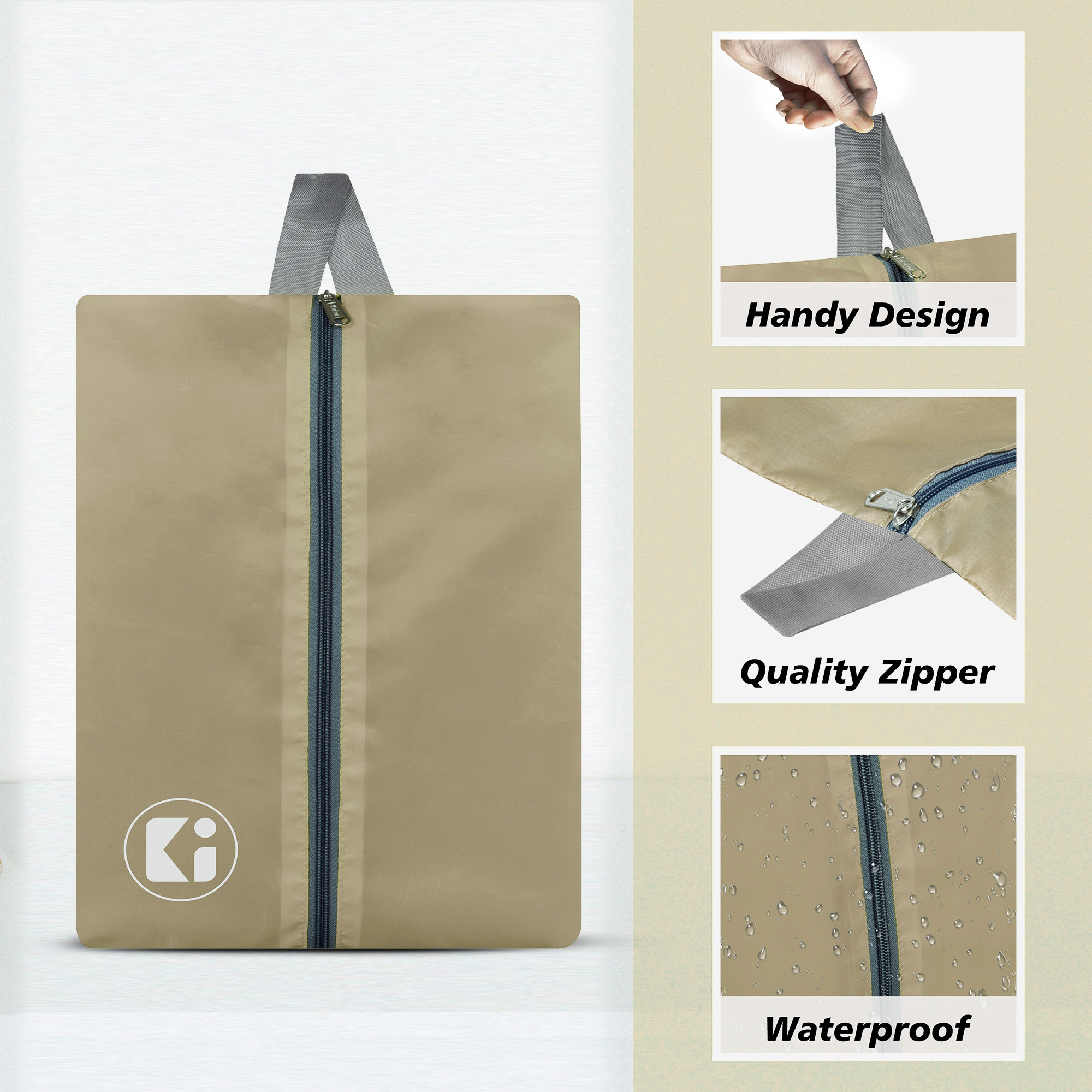 Kuber Industries  Travel Organizer  Travel Shoe Carrying Bag  Toiletry Pouch with Zipper  Shoe Cover for Travel-Hiking-Adventure  Multipurpose Storage Organizer Bag  Brown