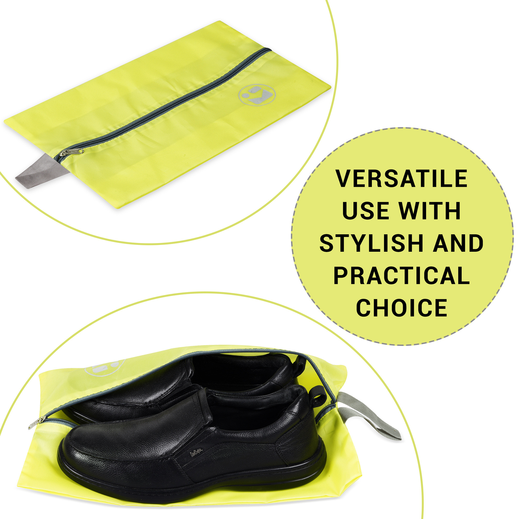 Kuber Industries  Travel Organizer  Travel Shoe Carrying Bag  Toiletry Pouch with Zipper  Shoe Cover for Travel-Hiking-Adventure  Multipurpose Storage Organizer Bag  Yellow