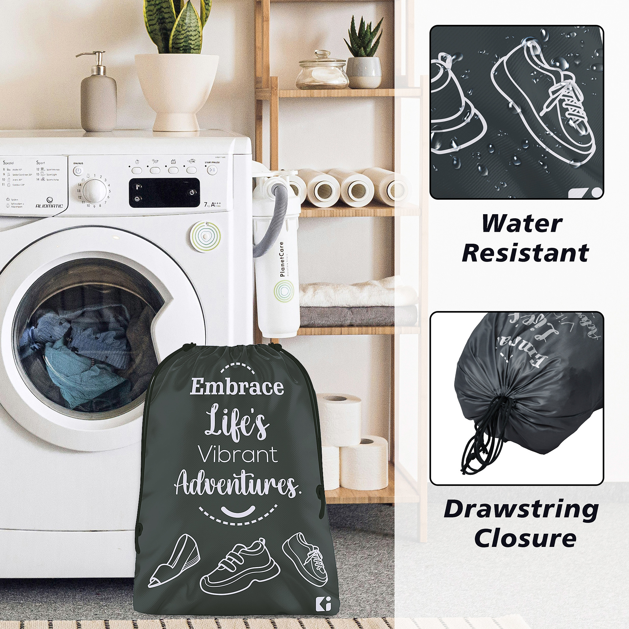 Kuber Industries  Travel Packing Bags  Travel Pouches  Parachute Travel Organizer  Organizer Bags for Travel-Hiking-Adventure  Waterproof Laundry Bag    Grey