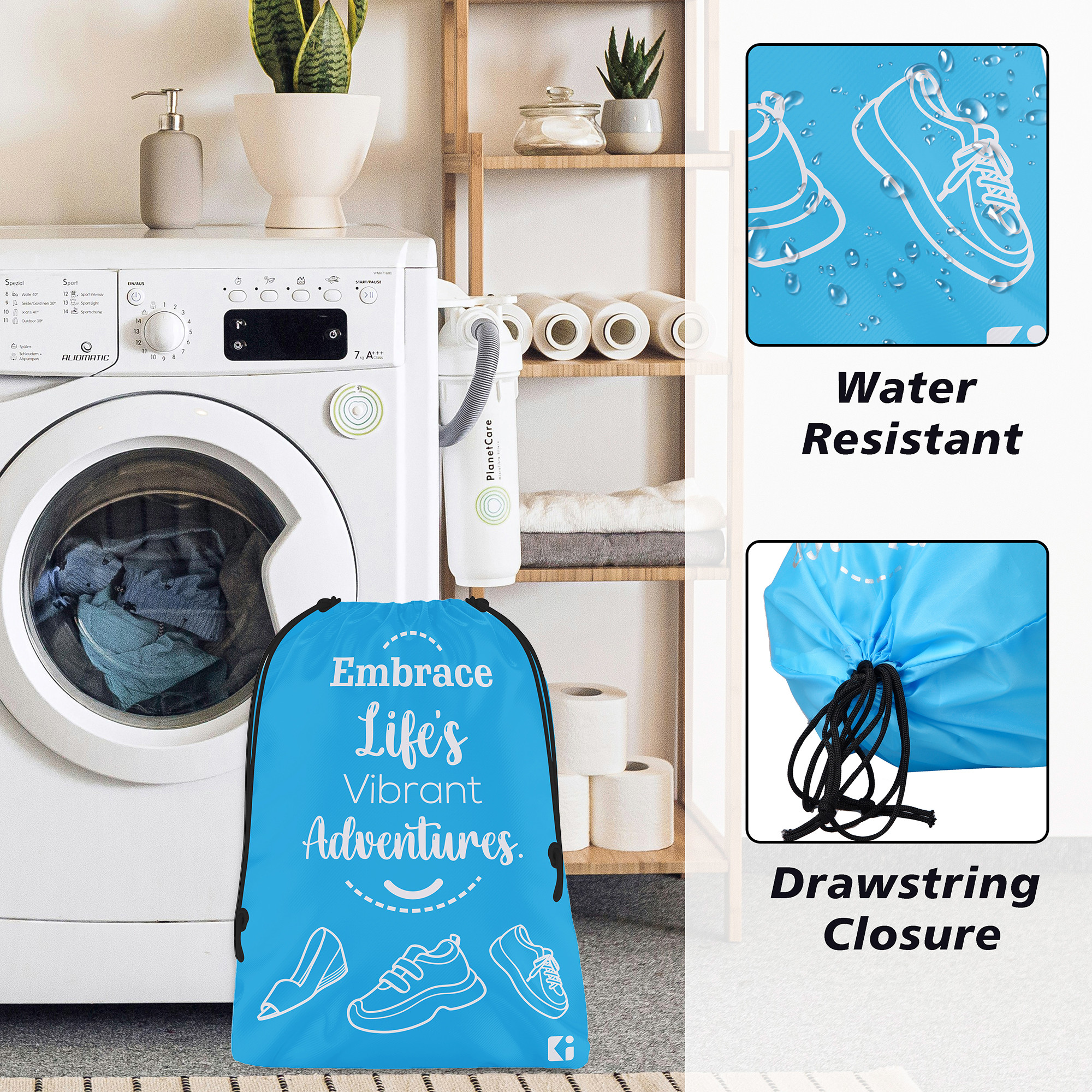 Kuber Industries  Travel Packing Bags  Travel Pouches  Parachute Travel Organizer  Organizer Bags for Travel-Hiking-Adventure  Waterproof Laundry Bag    Sky Blue