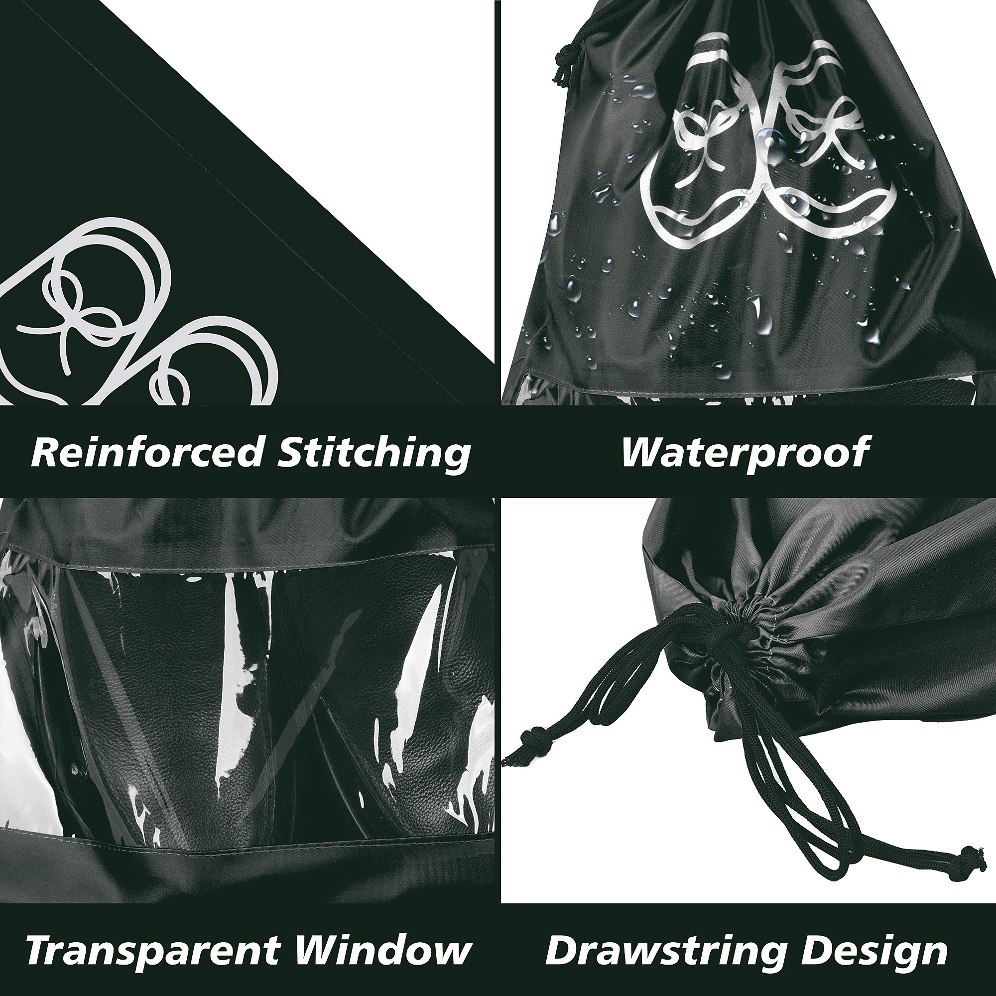 Kuber Industries  Travel Shoe Organizer  Storage Bags for Travel  Travel Shoe Carrying Bag  Storage Organizers  Shoe Cover with Transparent Window  Shoe Dori Cover  Black