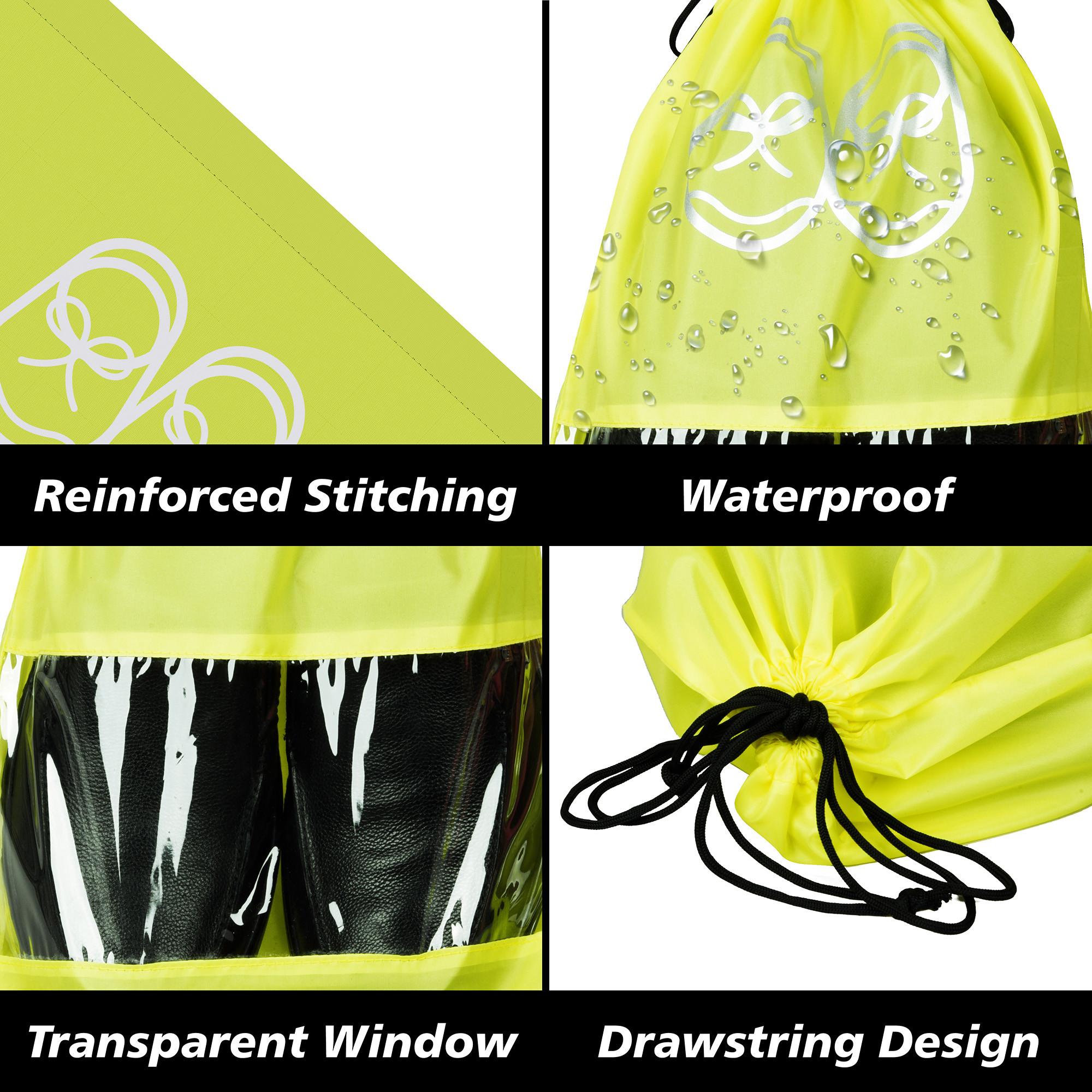 Kuber Industries  Travel Shoe Organizer  Storage Bags for Travel  Travel Shoe Carrying Bag  Storage Organizers Set  Shoe Cover with Transparent Window  Shoe Dori Cover  Yellow