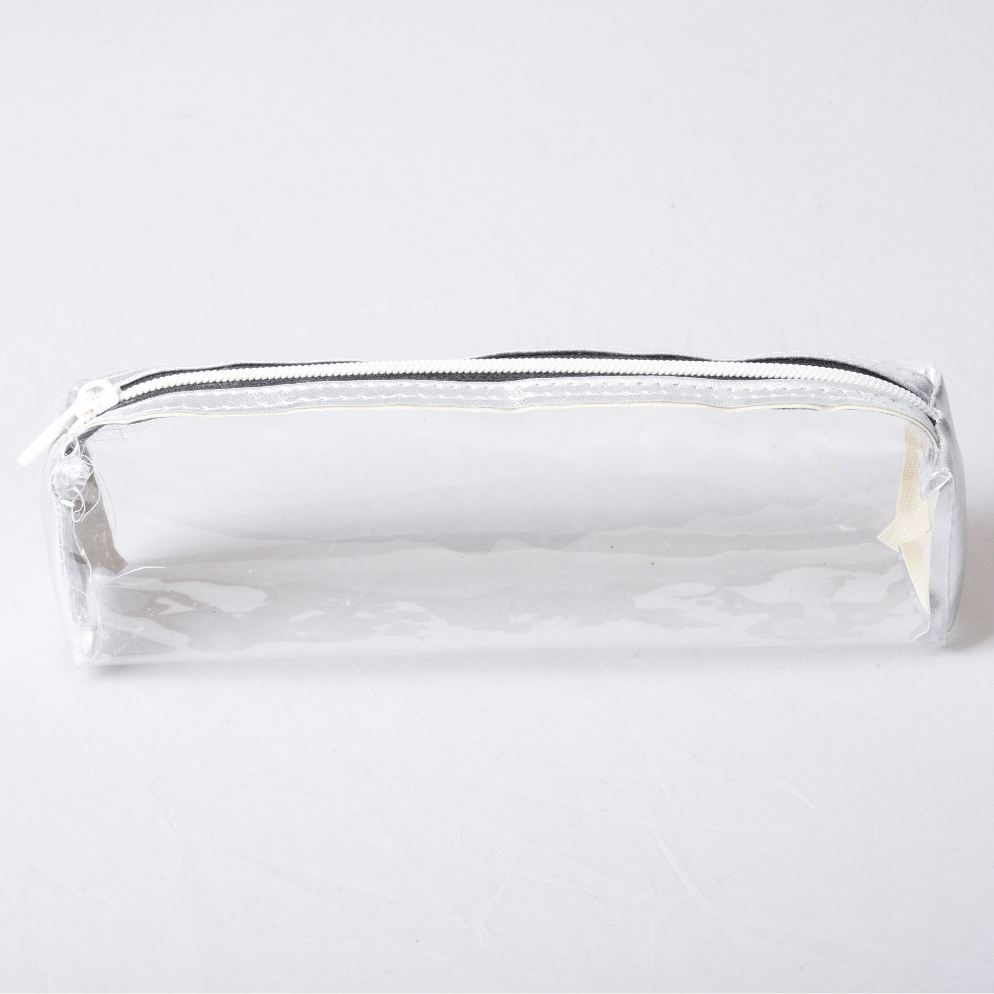 Kuber Industries  Travel Storage Pouch  Multi-Purpose Travel Pouch  Multi Utility Stationery Pouch  Portable Makeup Pouch  Lightweight Transparent Storage Pouch  Silver