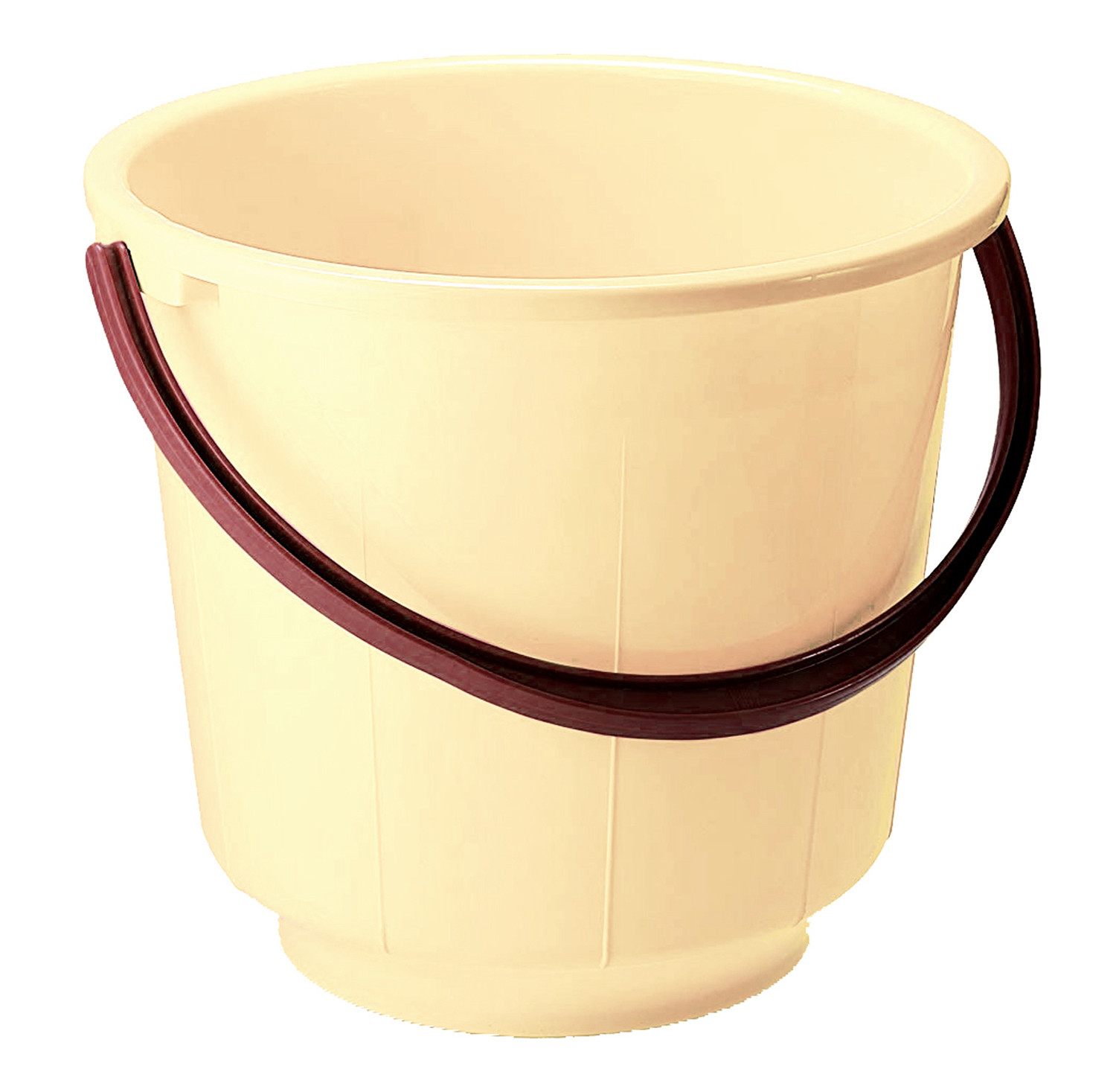 Kuber Industries  Unbreakable Strong Plastic Bathroom Bucket 13 Ltr (Cream) -CTKTC37893