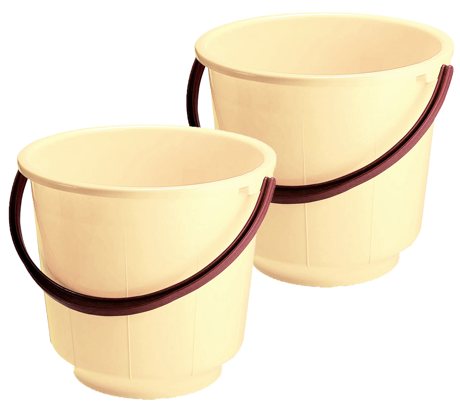 Kuber Industries  Unbreakable Strong Plastic Bathroom Bucket 13 Ltr (Cream) -CTKTC37893