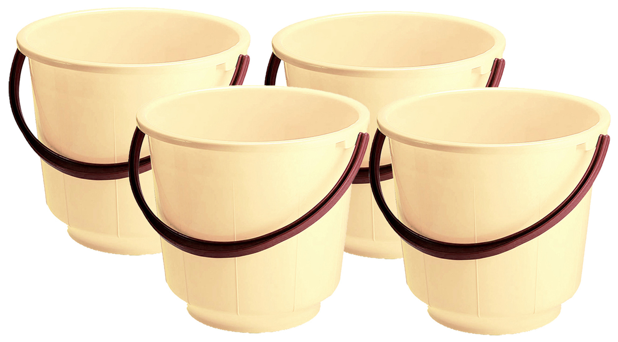 Kuber Industries  Unbreakable Strong Plastic Bathroom Bucket 13 Ltr (Cream) -CTKTC37893