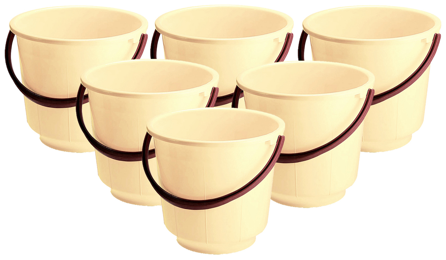 Kuber Industries  Unbreakable Strong Plastic Bathroom Bucket 13 Ltr (Cream) -CTKTC37893