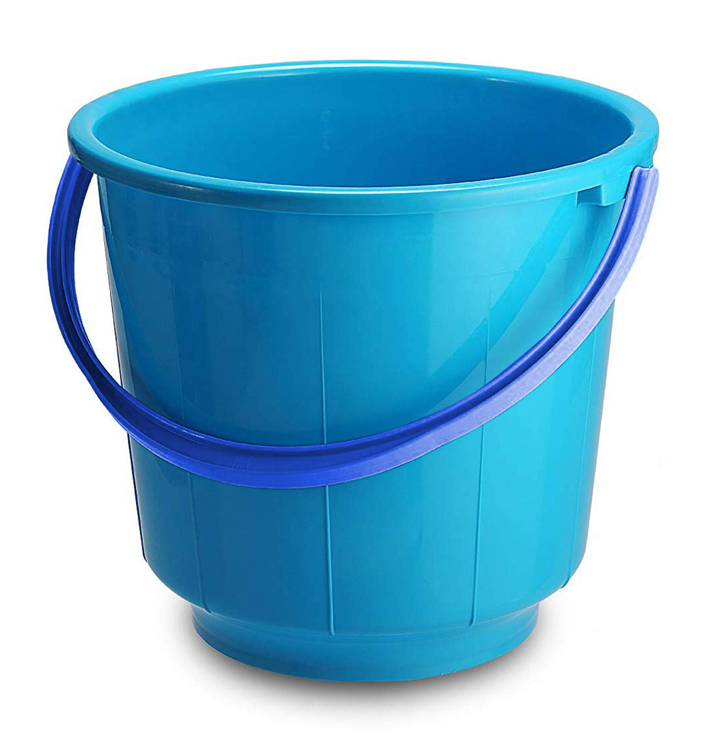 Kuber Industries  Unbreakable Strong Plastic Bathroom Bucket 13 Ltr (Cream & Blue) -CTKTC37923