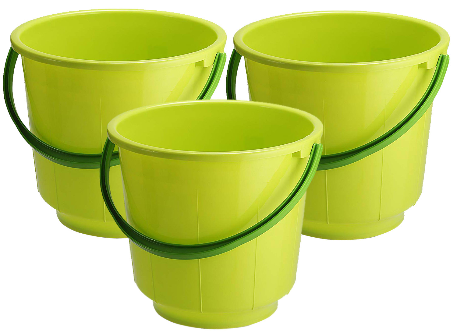 Kuber Industries  Unbreakable Strong Plastic Bathroom Bucket 13 Ltr (Green) -CTKTC37873