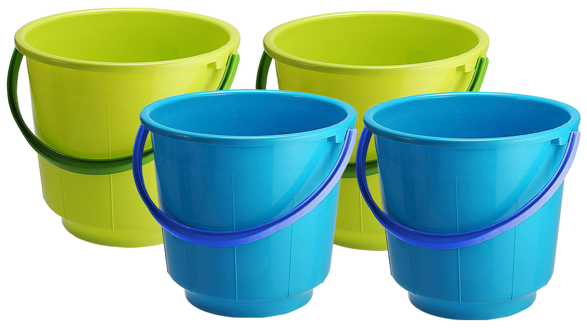 Kuber Industries  Unbreakable Strong Plastic Bathroom Bucket 13 Ltr (Green & Blue) -CTKTC37917