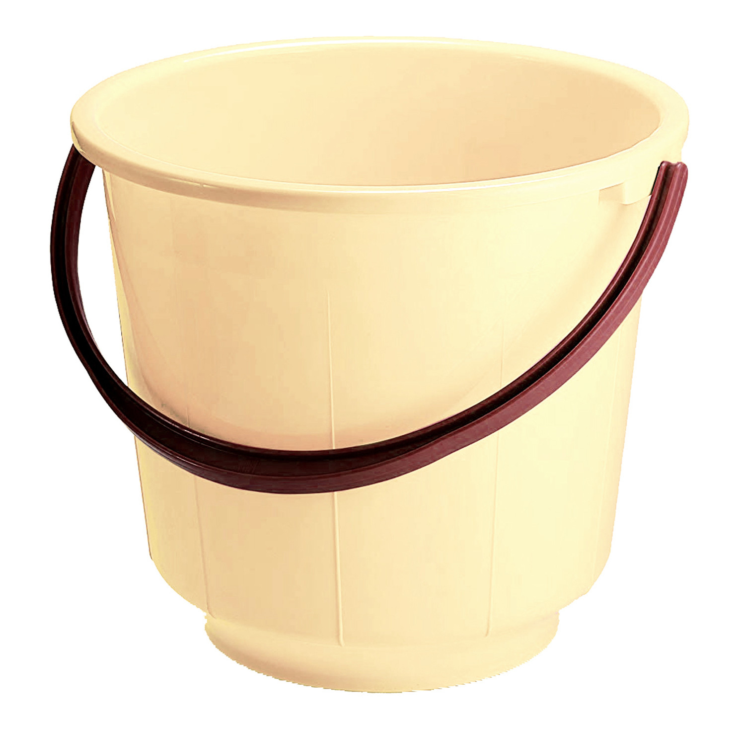 Kuber Industries  Unbreakable Strong Plastic Bathroom Bucket 13 Ltr (Green & Cream) -CTKTC37915
