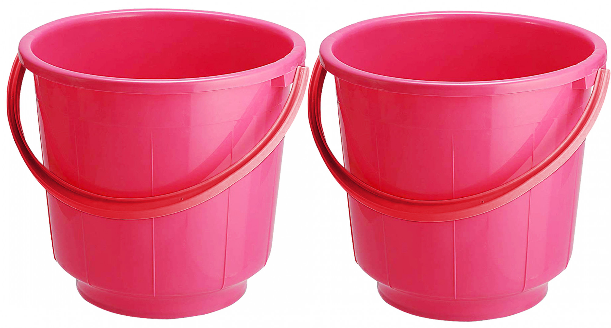 Kuber Industries  Unbreakable Strong Plastic Bathroom Bucket 13 Ltr (Pink) -CTKTC37883