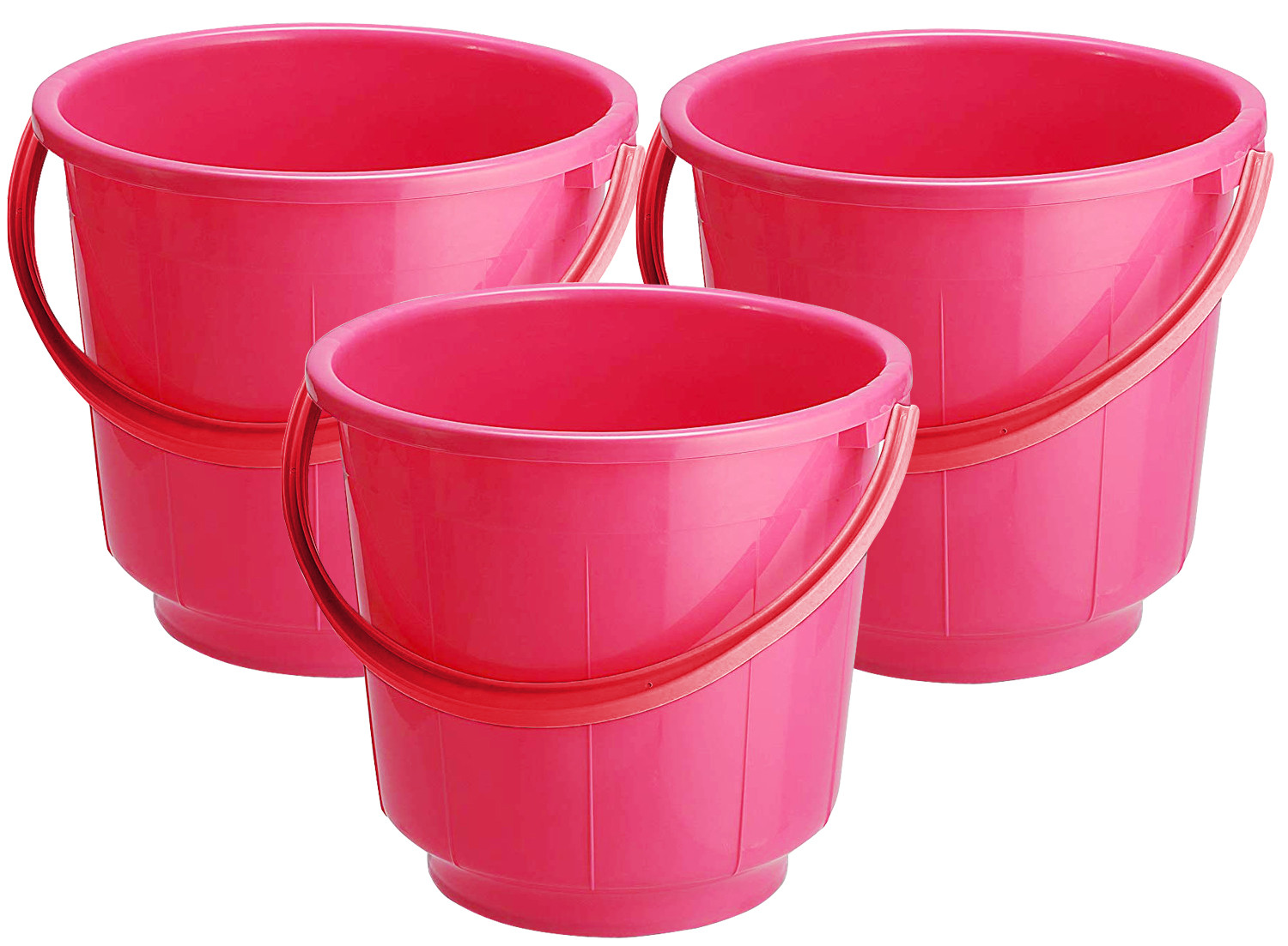Kuber Industries  Unbreakable Strong Plastic Bathroom Bucket 13 Ltr (Pink) -CTKTC37883