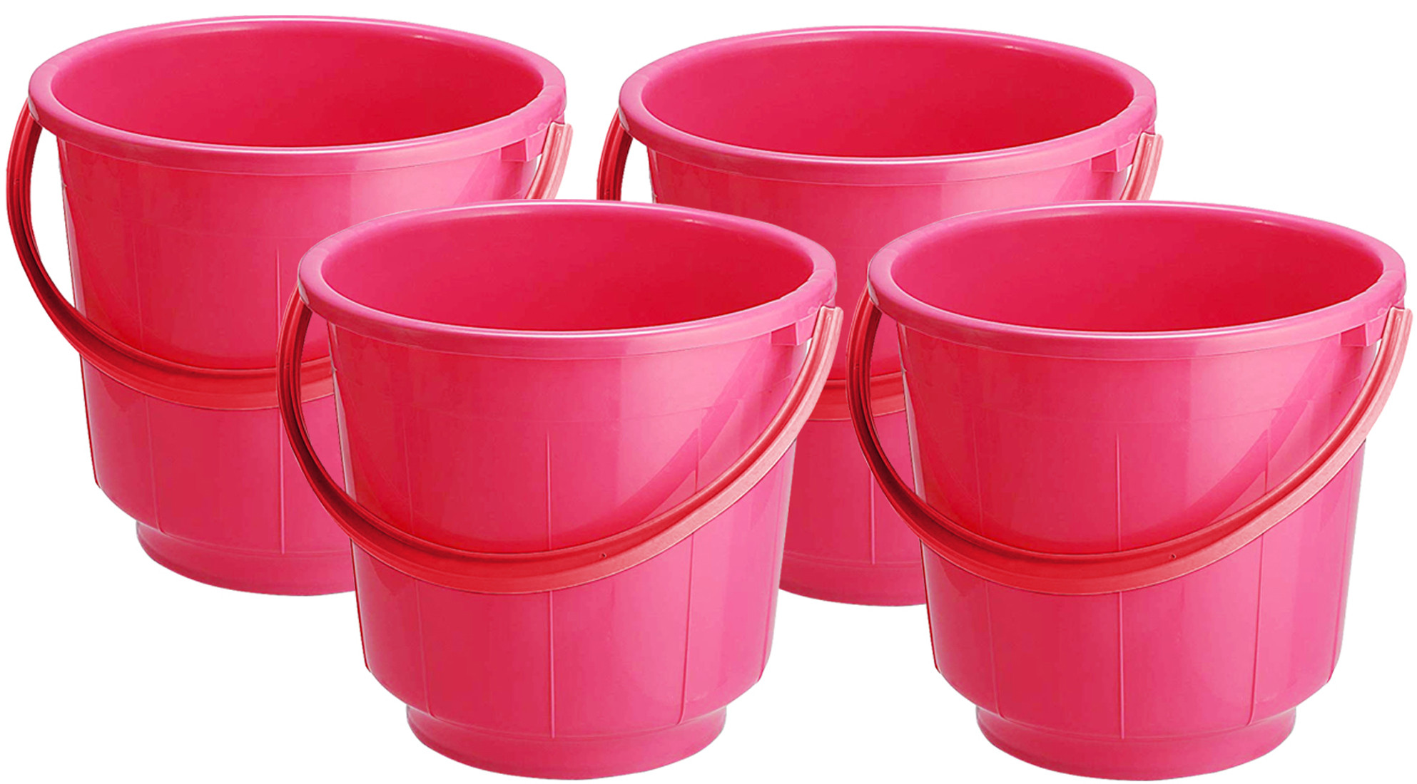 Kuber Industries  Unbreakable Strong Plastic Bathroom Bucket 13 Ltr (Pink) -CTKTC37883