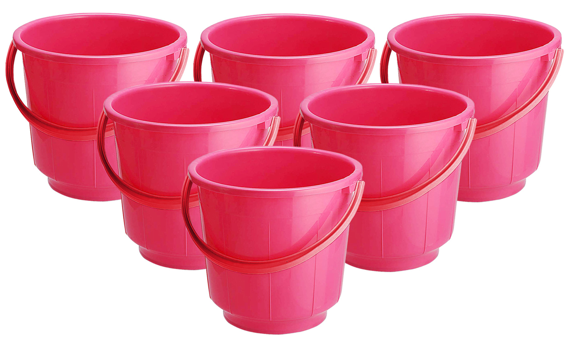 Kuber Industries  Unbreakable Strong Plastic Bathroom Bucket 13 Ltr (Pink) -CTKTC37883