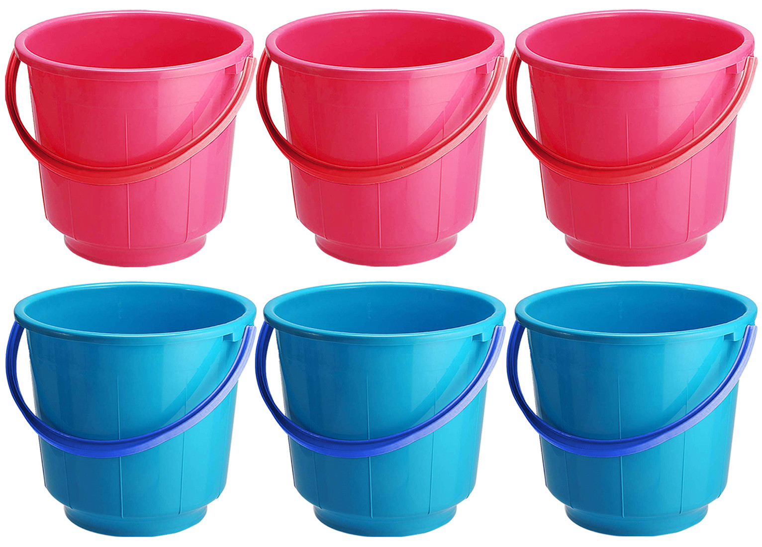 Kuber Industries  Unbreakable Strong Plastic Bathroom Bucket 13 Ltr (Pink & Blue) -CTKTC37921
