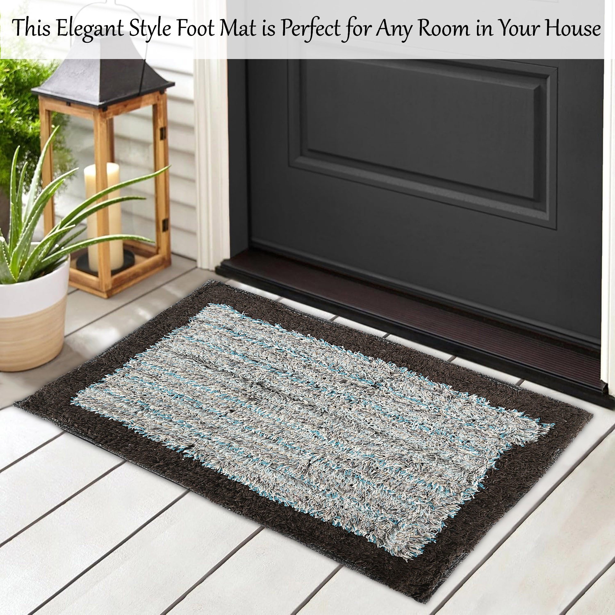 Kuber Industries  Water Absorbing Bathroom Mat  Anti-Slip Door Foot Mats for Home Decor  Kitchen Floor Perdan  Furry Design - Brown