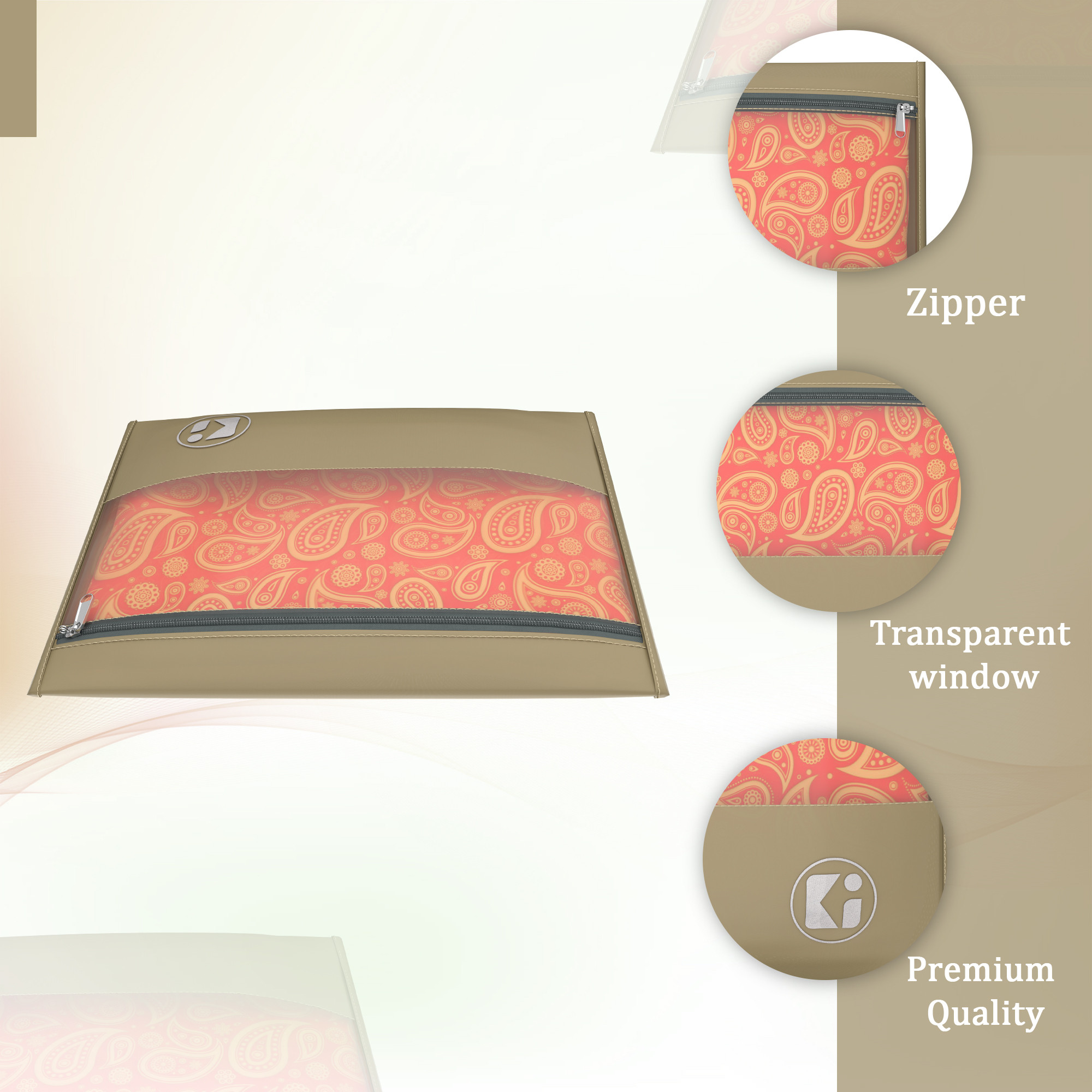 Kuber Industries  Waterproof Clothes Organizer  Saree  Dress Organizer For Wardrobe  Parachute Travel Storage Bag  Brown