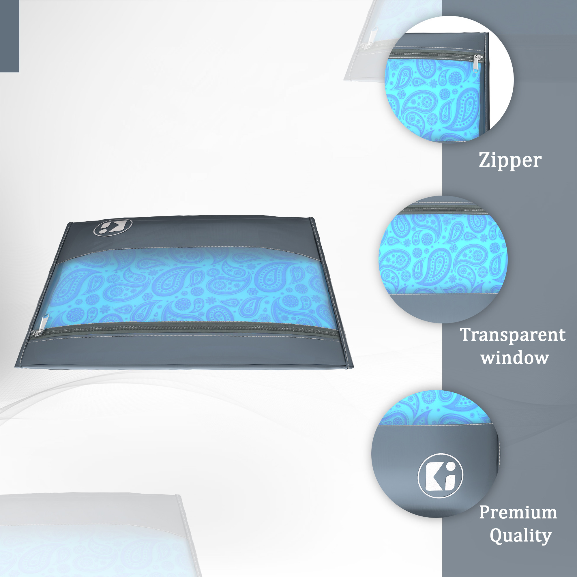 Kuber Industries  Waterproof Clothes Organizer  Saree  Dress Organizer For Wardrobe  Parachute Travel Storage Bag  Grey