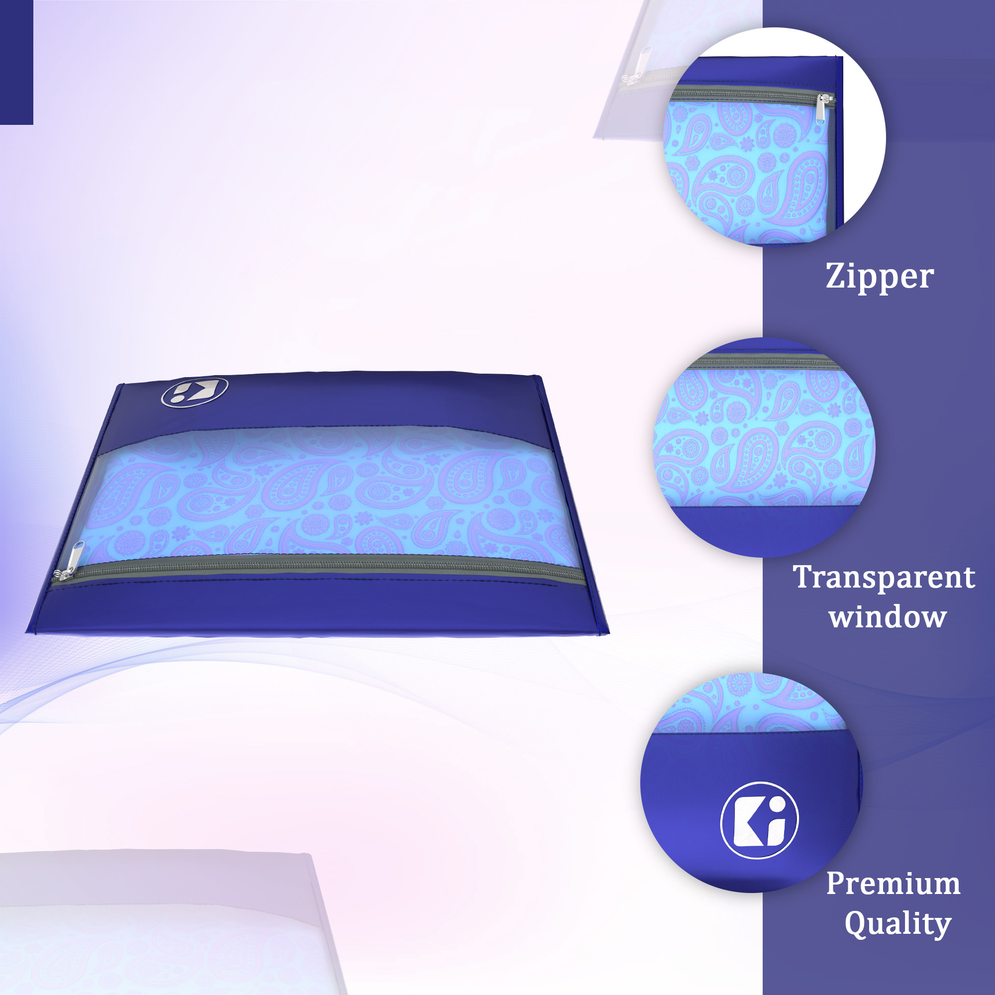 Kuber Industries  Waterproof Clothes Organizer  Saree  Dress Organizer For Wardrobe  Parachute Travel Storage Bag  Blue