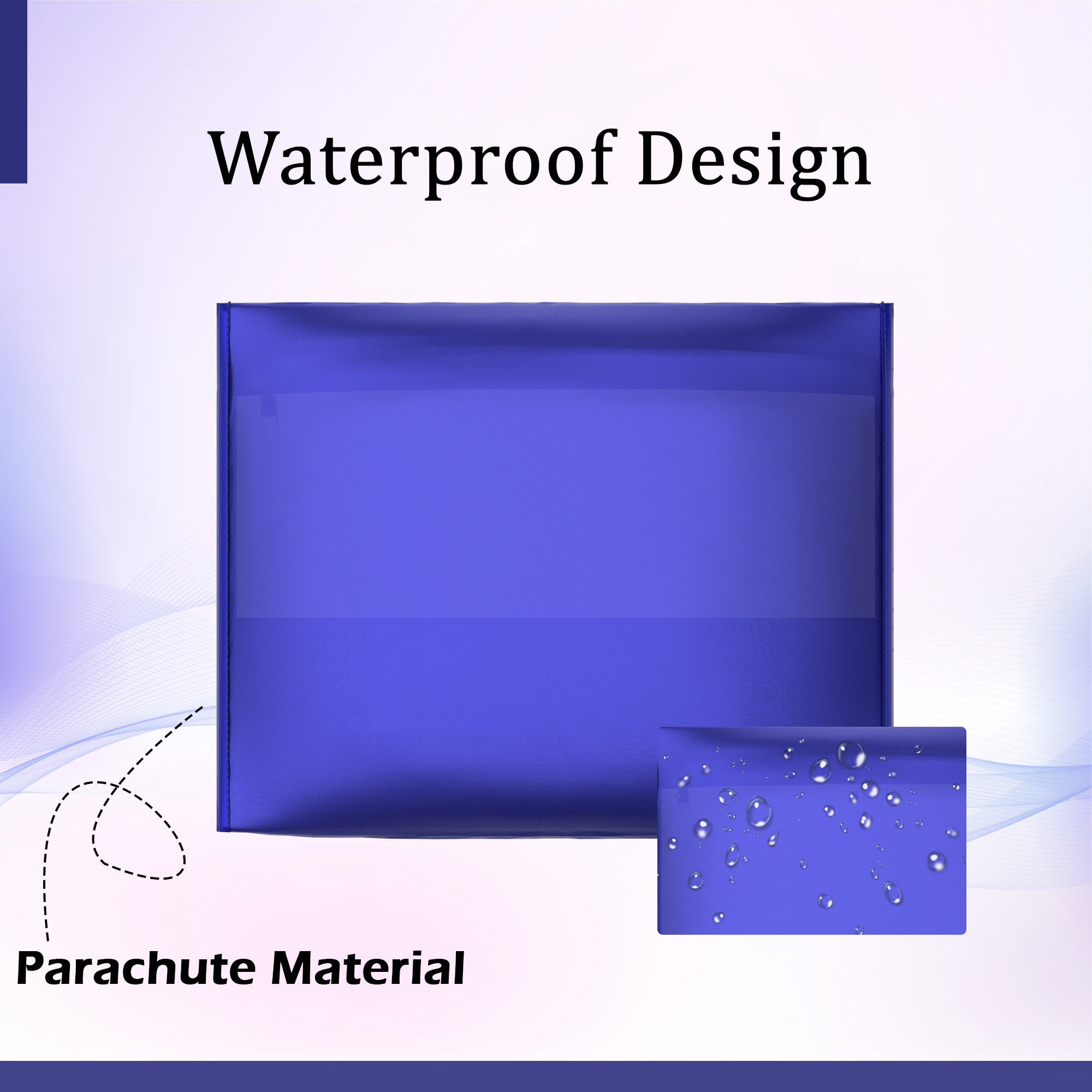 Kuber Industries  Waterproof Clothes Organizer  Saree  Dress Organizer For Wardrobe  Parachute Travel Storage Bag  Blue