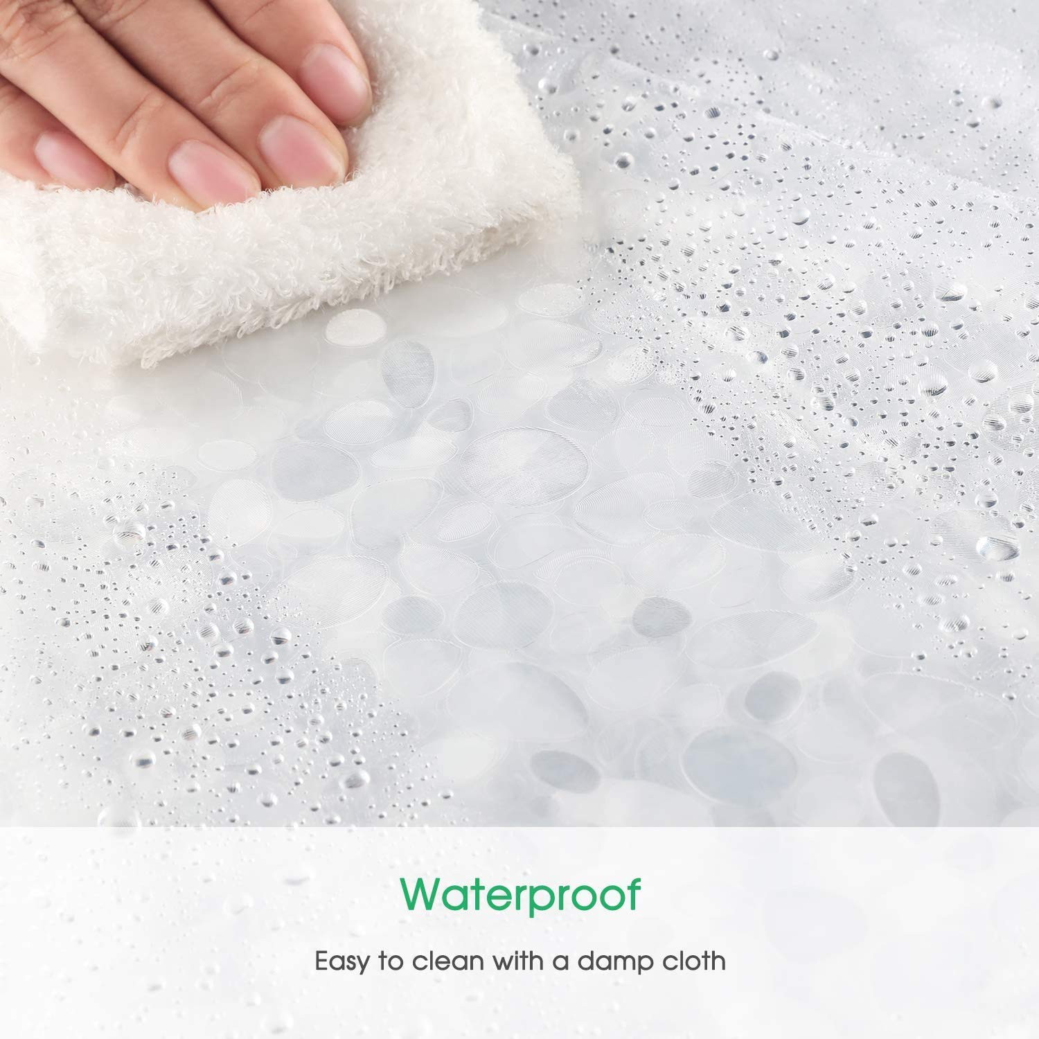 Kuber Industries 0.20mm 3D Stain Resistant, No Odor Clear Waterproof PVC AC Shower Curtain With Eyelets,9 Feet (Transparent)-HS_38_KUBMART21309