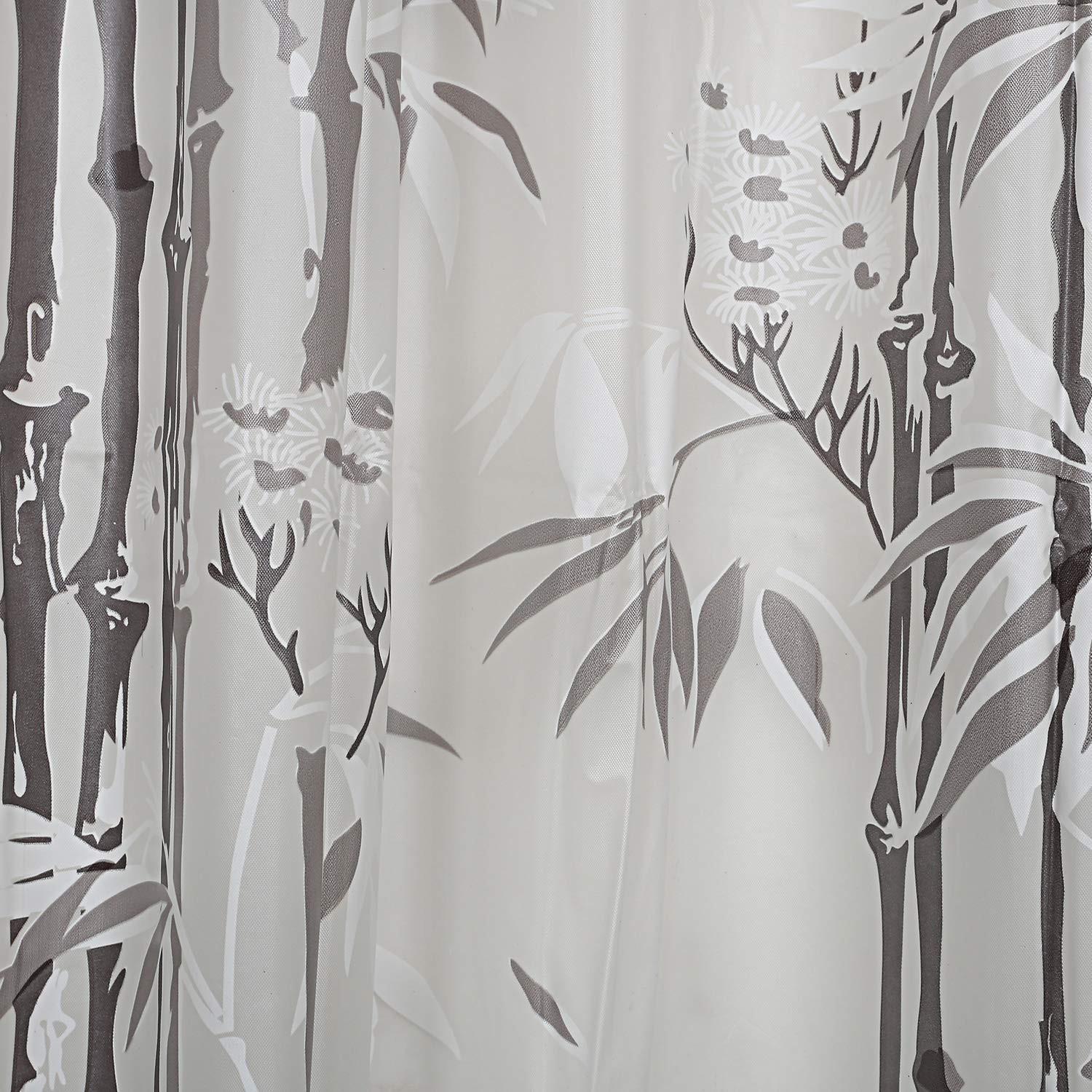 Kuber Industries 0.20mm Bumboo Printed Stain Resistant, No Odor, Waterproof PVC AC/Shower Curtain With Hooks,7 Feet (Transparent)