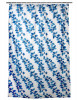 Kuber Industries 0.20mm Leaf Printed Stain Resistant, No Odor, Waterproof PVC AC Curtain With Hooks,7 Feet (Blue)