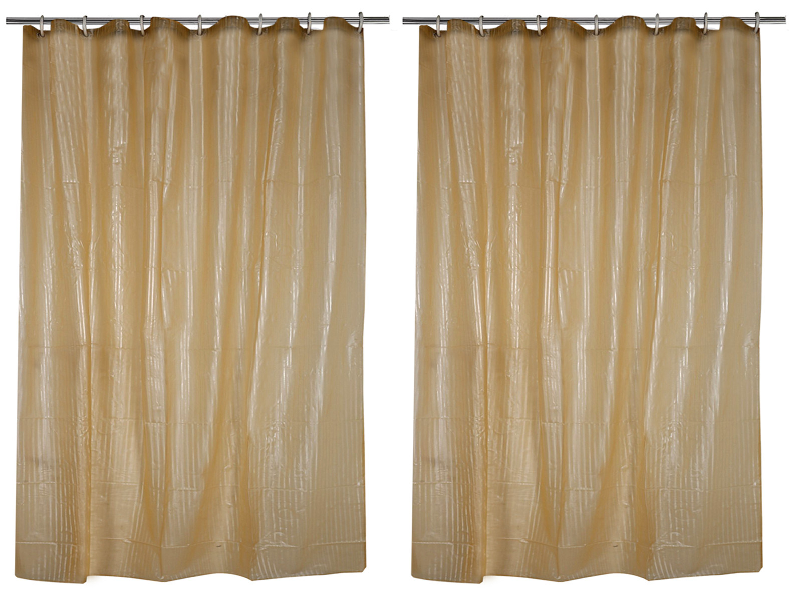 Kuber Industries 0.20mm Lining Design Stain Resistant, No Odor, Waterproof PVC AC Curtain With Hooks,7 Feet (Green)