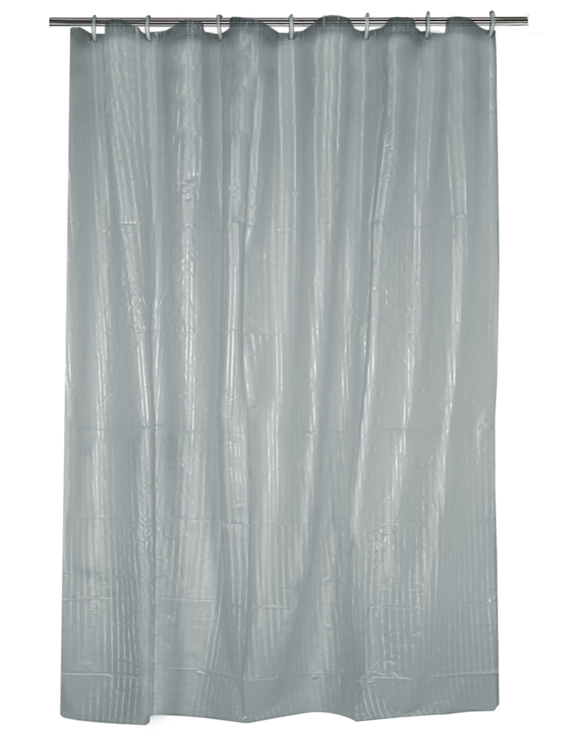 Kuber Industries 0.20mm Lining Design Stain Resistant, No Odor, Waterproof PVC AC Curtain With Hooks,7 Feet (White)