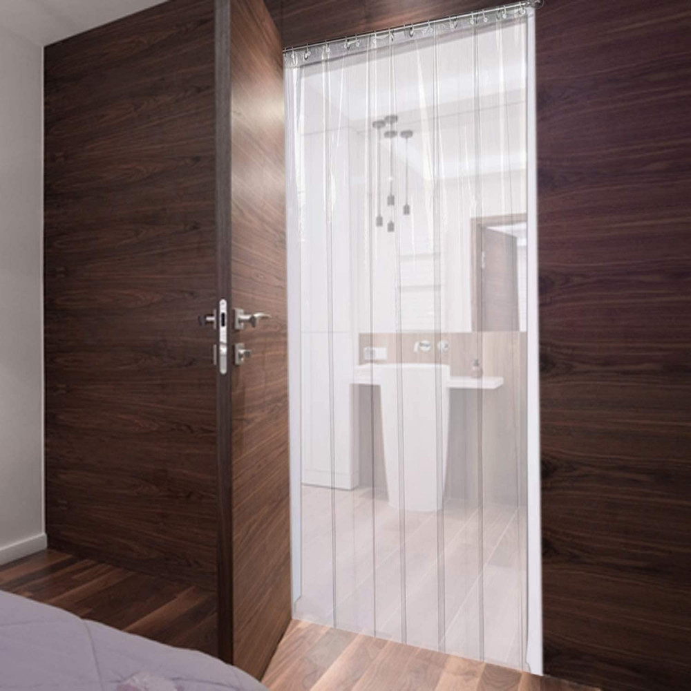 Kuber Industries 0.45MM Pack Of 1| Rings AC Curtain | PVC Door Window Curtain | Curtains for Door | Curtain for Bathroom | Waterproof Shower Curtain | 9 Feet| Transparent