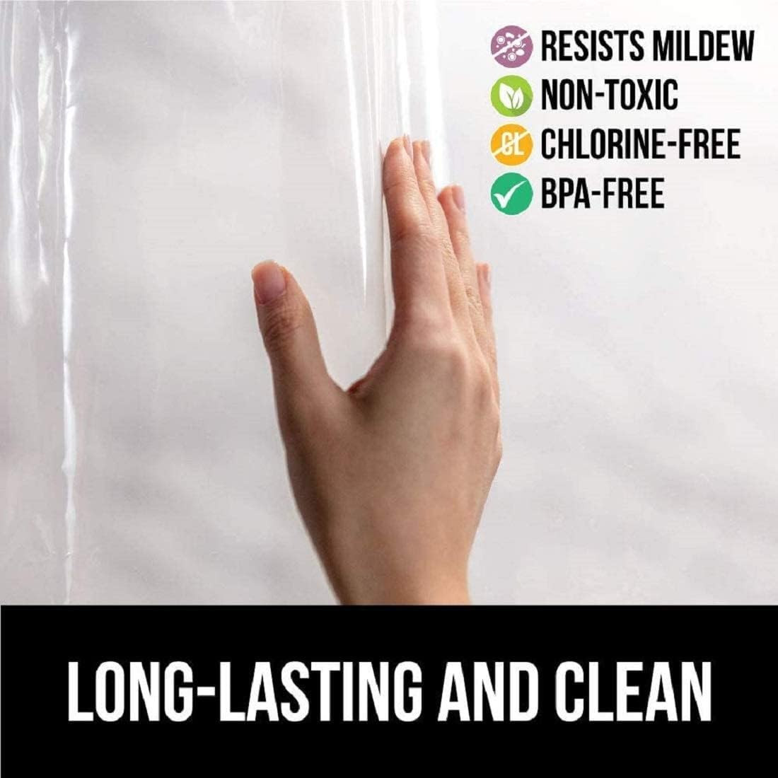 Kuber Industries 0.45MM Pack Of 1| Rings AC Curtain | PVC Door Window Curtain | Curtains for Door | Curtain for Bathroom | Waterproof Shower Curtain | 9 Feet| Transparent