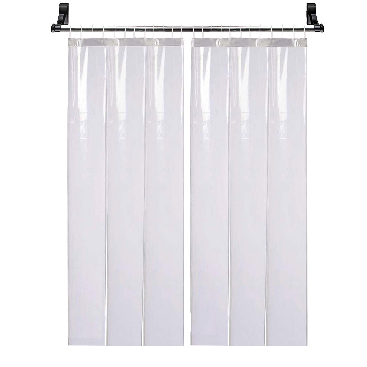 Kuber Industries 0.50mm 3 strips Stain Resistant, Waterproof PVC Shower/AC Curtain, 7 Feet  (Tranasparent)