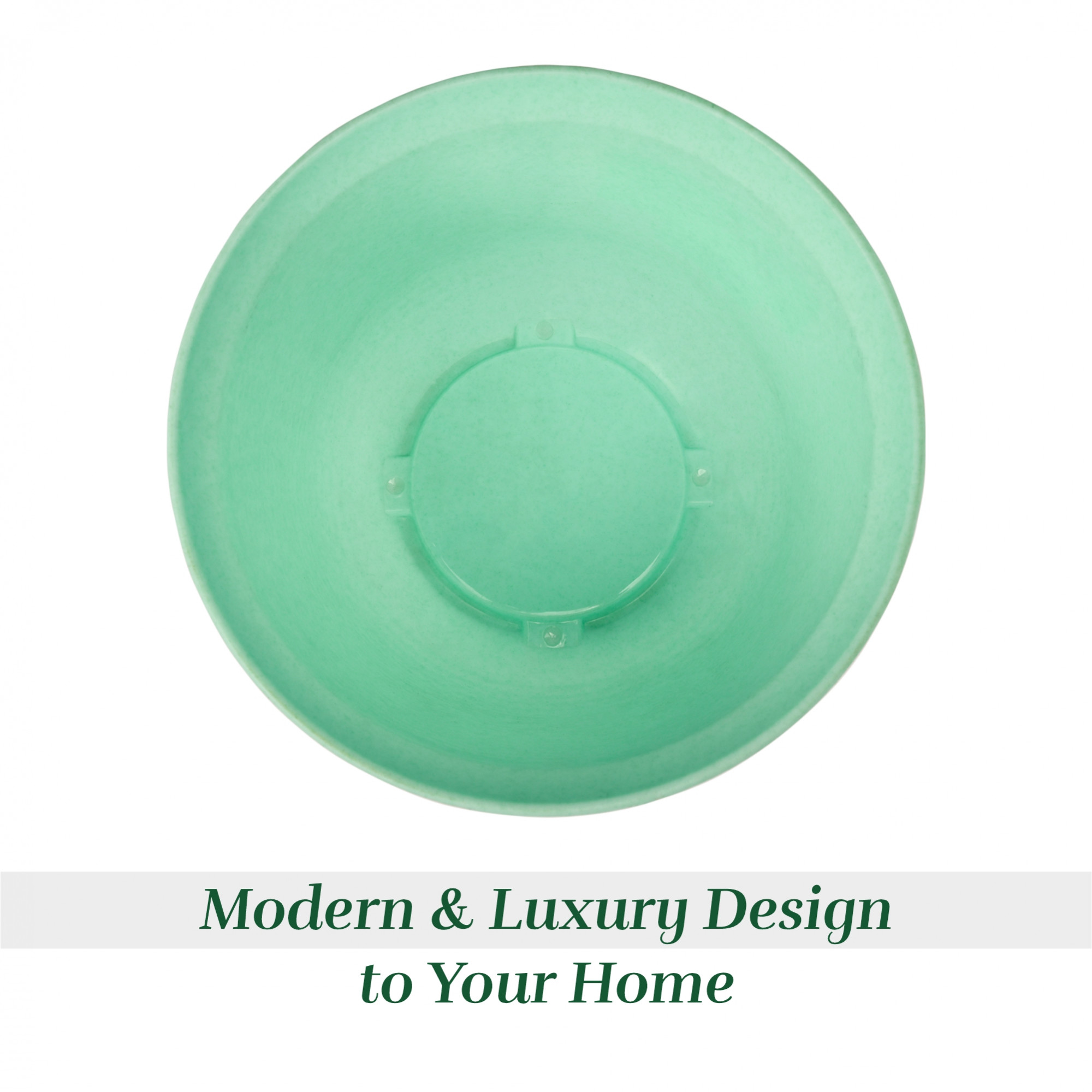 Kuber Industries 10 Inch Marble Sawera Design Flower Plant Pot with Plate for Home Kitchen  Garden  Stylish Pots for Plants Balcony  Ideal for Home Decor  Office Spaces  Green