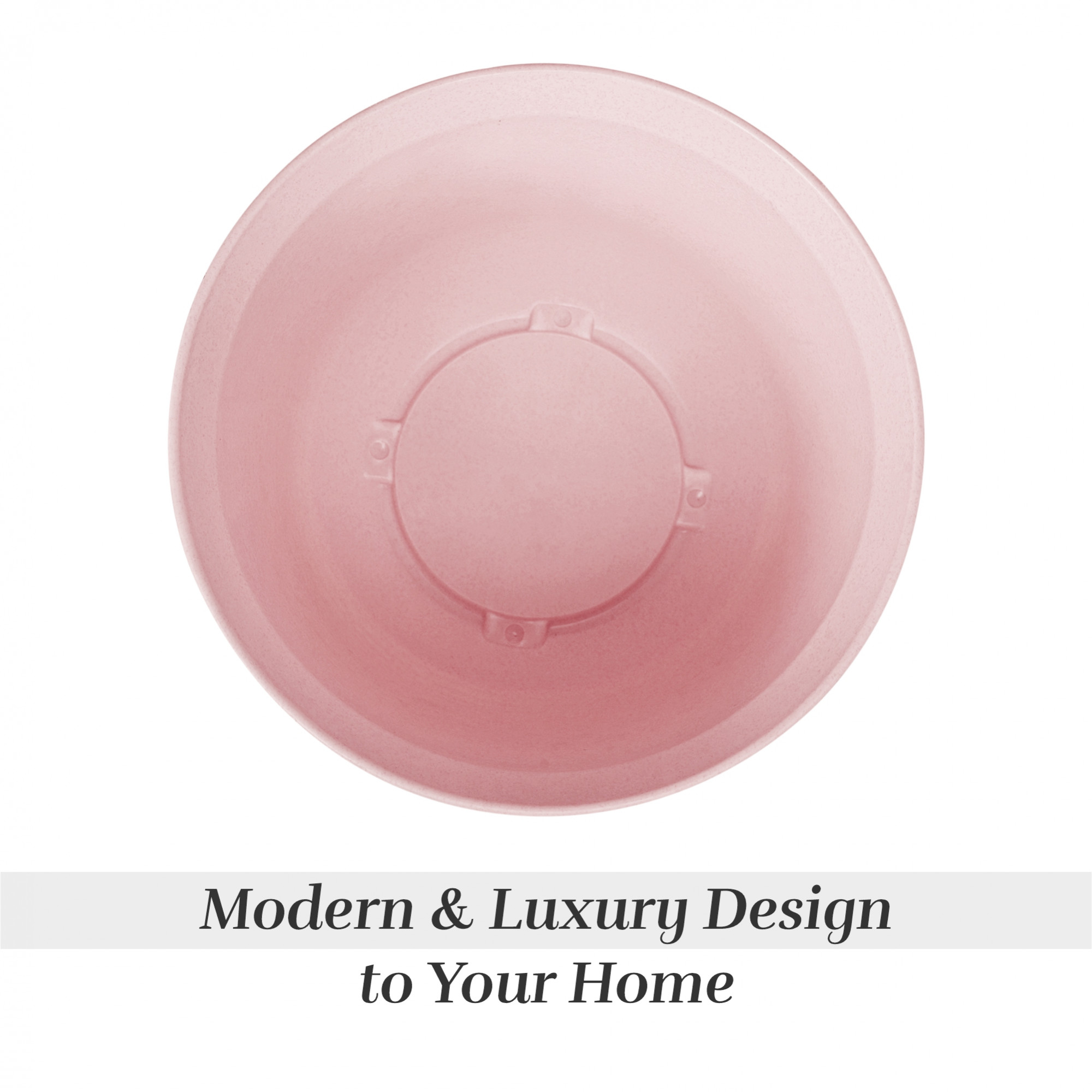 Kuber Industries 10 Inch Marble Sawera Design Flower Plant Pot with Plate for Home Kitchen  Garden  Stylish Pots for Plants Balcony  Ideal for Home Decor  Office Spaces  Pink