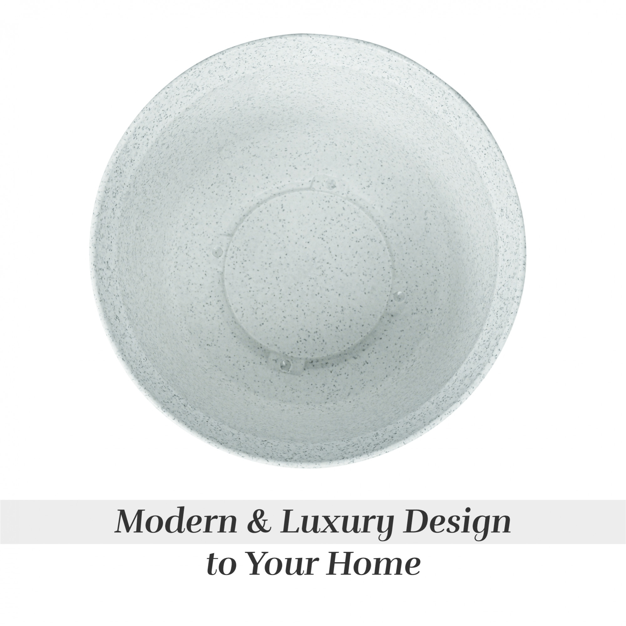 Kuber Industries 10 Inch Marble Sawera Design Flower Plant Pot with Plate for Home Kitchen  Garden  Stylish Pots for Plants Balcony  Ideal for Home Decor  Office Spaces  White