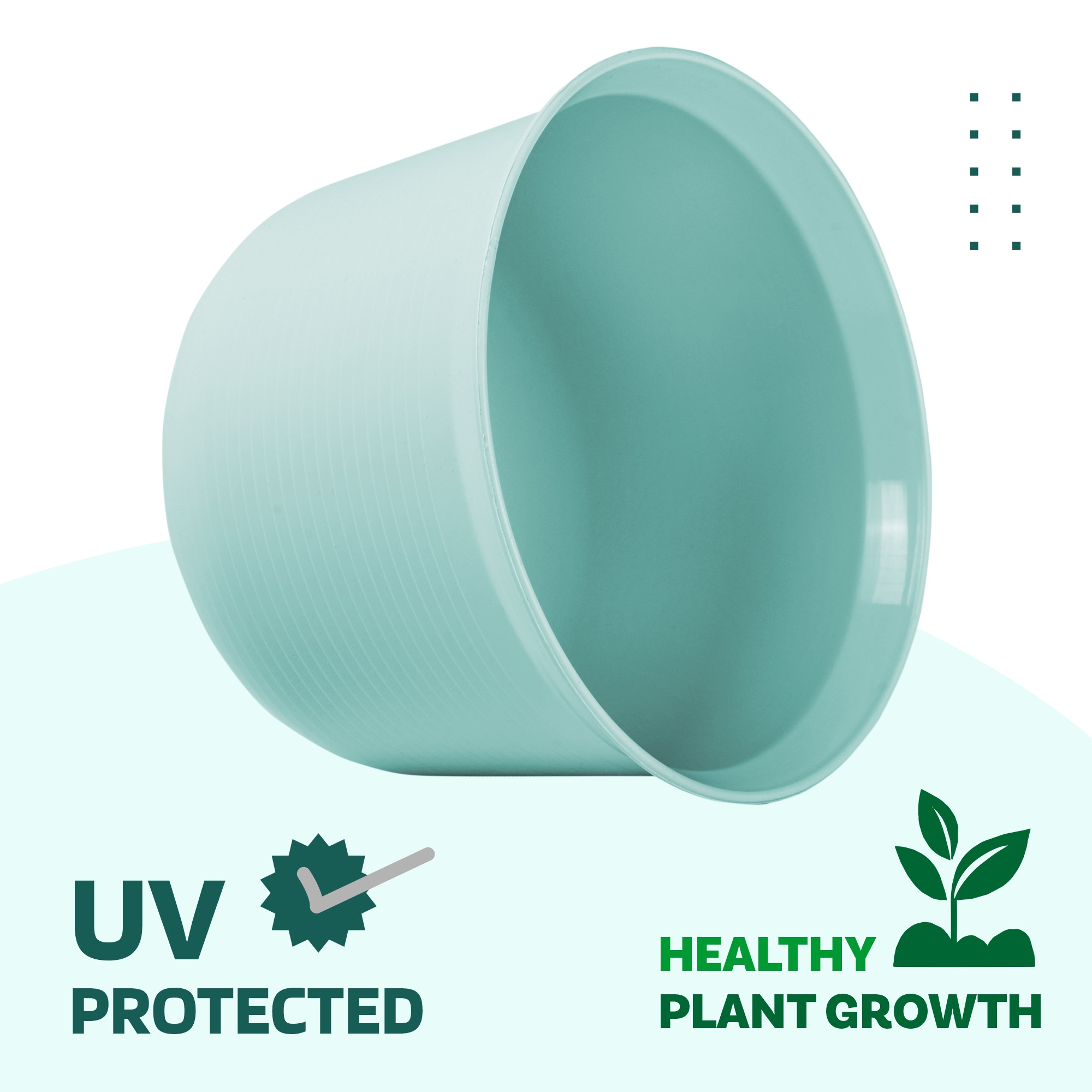 Kuber Industries 10 Inch Plain Sawera Design Flower Plant Pot with Plate for Home Kitchen  Garden  Stylish Pots for Plants Balcony  Ideal for Home Decor  Office Spaces  Sky Blue