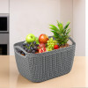 10 LTR Multi-Purpose Plastic Basket for Storage Q6 | Spacious Pooja Item Holder &amp; Fruit Tokari | Aesthetic Home Organizers for Kitchen &amp; Bedroom | Grey