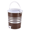 10 Ltr Plastic Pedal Dustbin With Handle | Lightweight &amp; Multipurpose Garbage Waste Bin For Home, Kitchen, Bathroom &amp; Office | Brown &amp; White