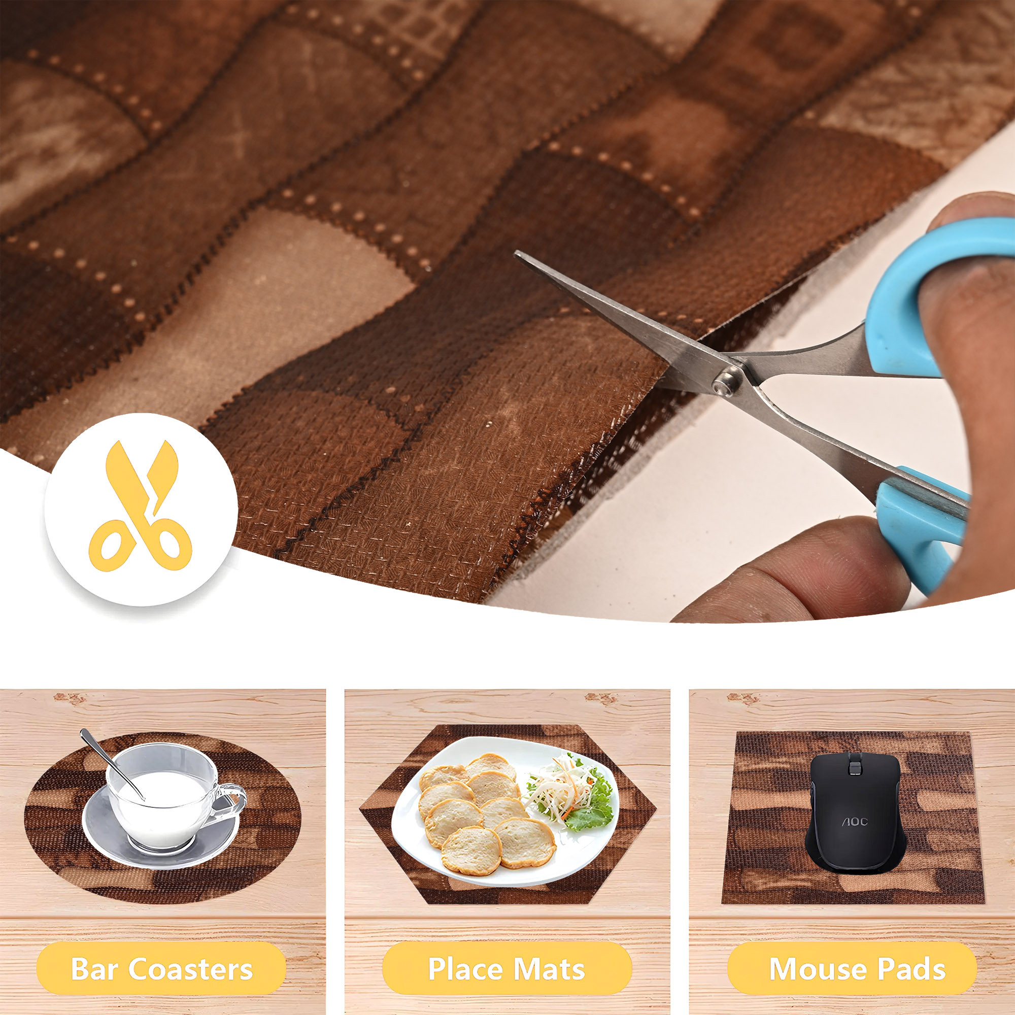 Kuber Industries 10 Meters Waterproof  Durable Kitchen Mats for Shelf Liner Roll  Wipeable Fridge Sheets for Shelves Cabinet Drawer  Damru Print - Dark  Light Brown