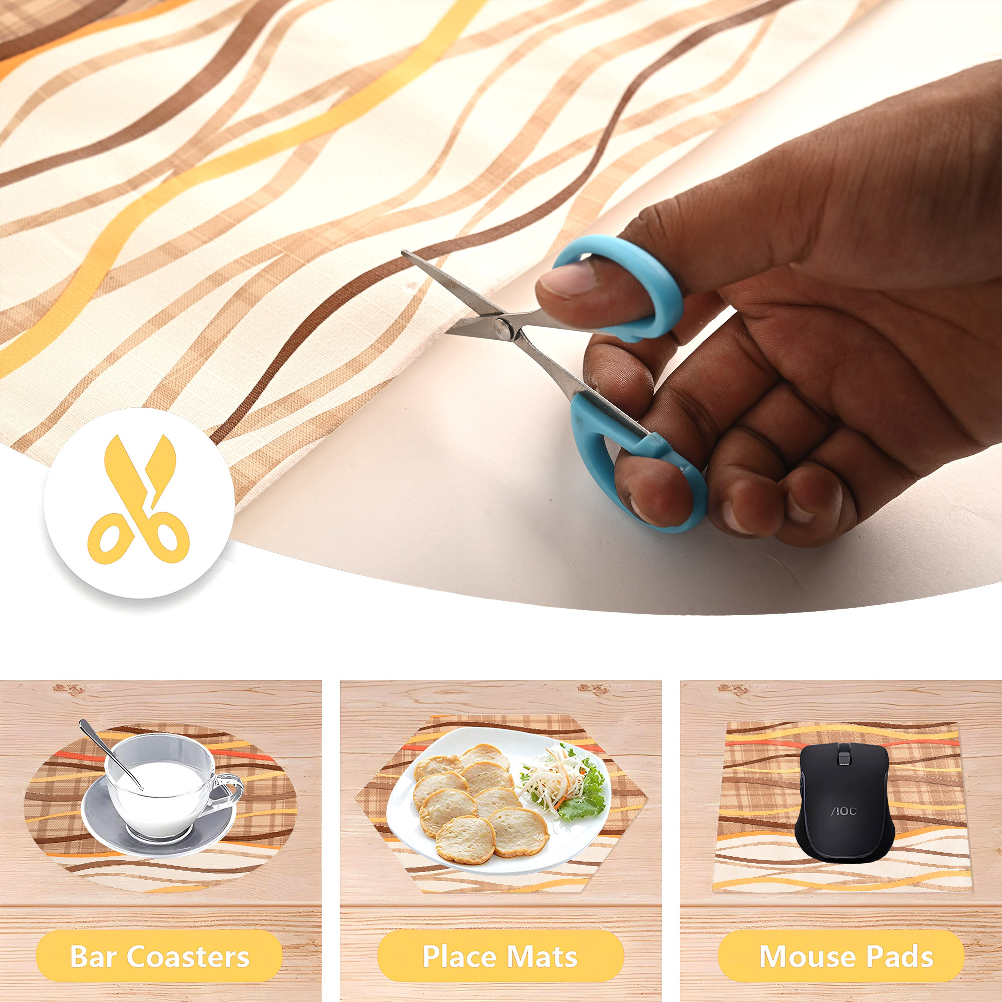 Kuber Industries 10 Meters Waterproof  Durable Kitchen Mats for Shelf Liner Roll  Wipeable Fridge Sheets for Shelves Cabinet Drawer  Zig Zag - Cream