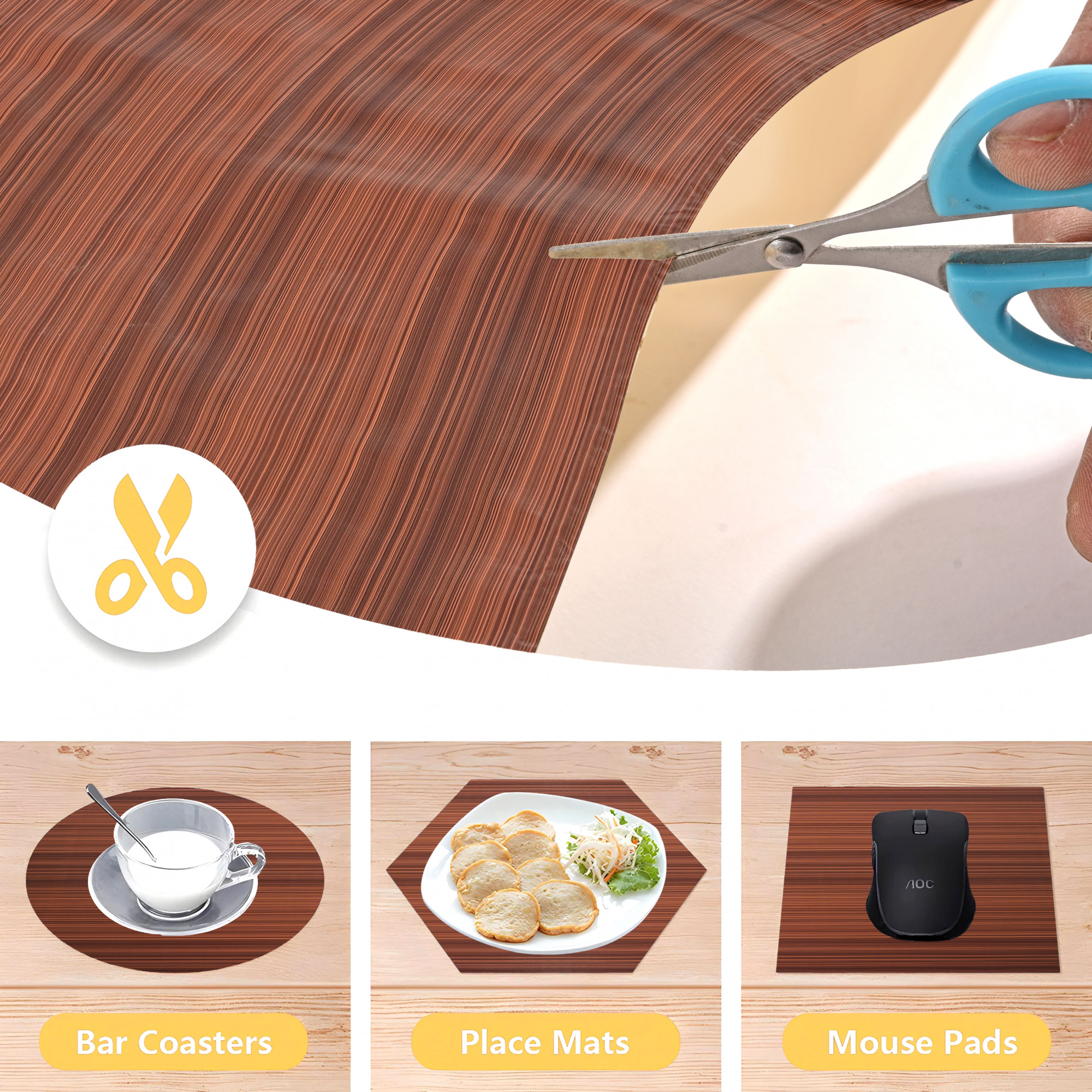 Kuber Industries 10 Meters Waterproof  Durable Kitchen Mats for Shelf Liner Roll  Wipeable Fridge Sheets for Shelves Cabinet Drawer  Lining Print - Dark Brown